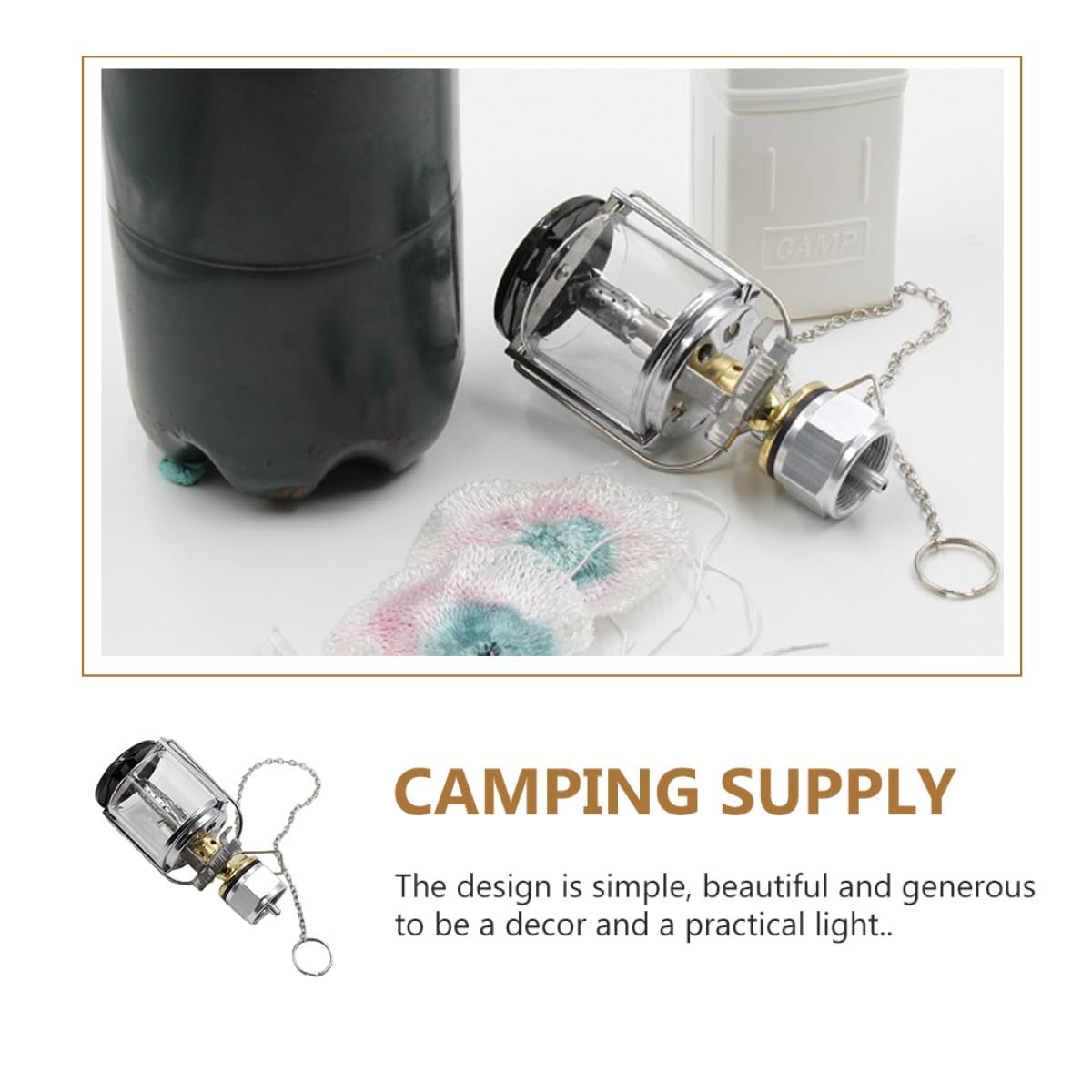 UKCOCO Lanterna da Campeggio a Gas, Lampada a Propano per Bombola Filettata Piatta, , Illuminazione per Campeggio All'aperto, Portatile