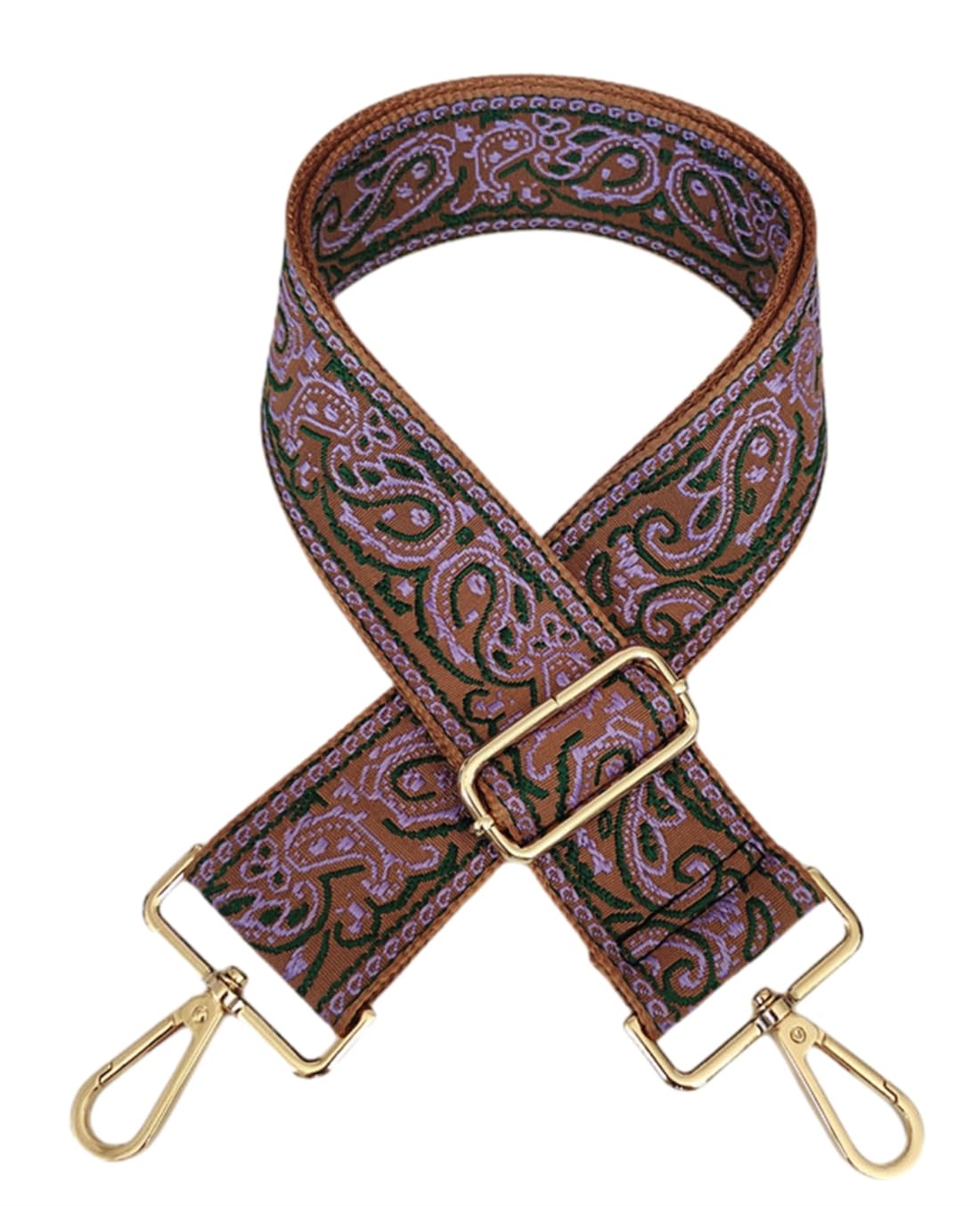 Zhiheng 1pc Adjustable Strap Replacement 2in Wide Paisley Jacquard Belt Purse Charms for Crossbody Guitar Camera Bag