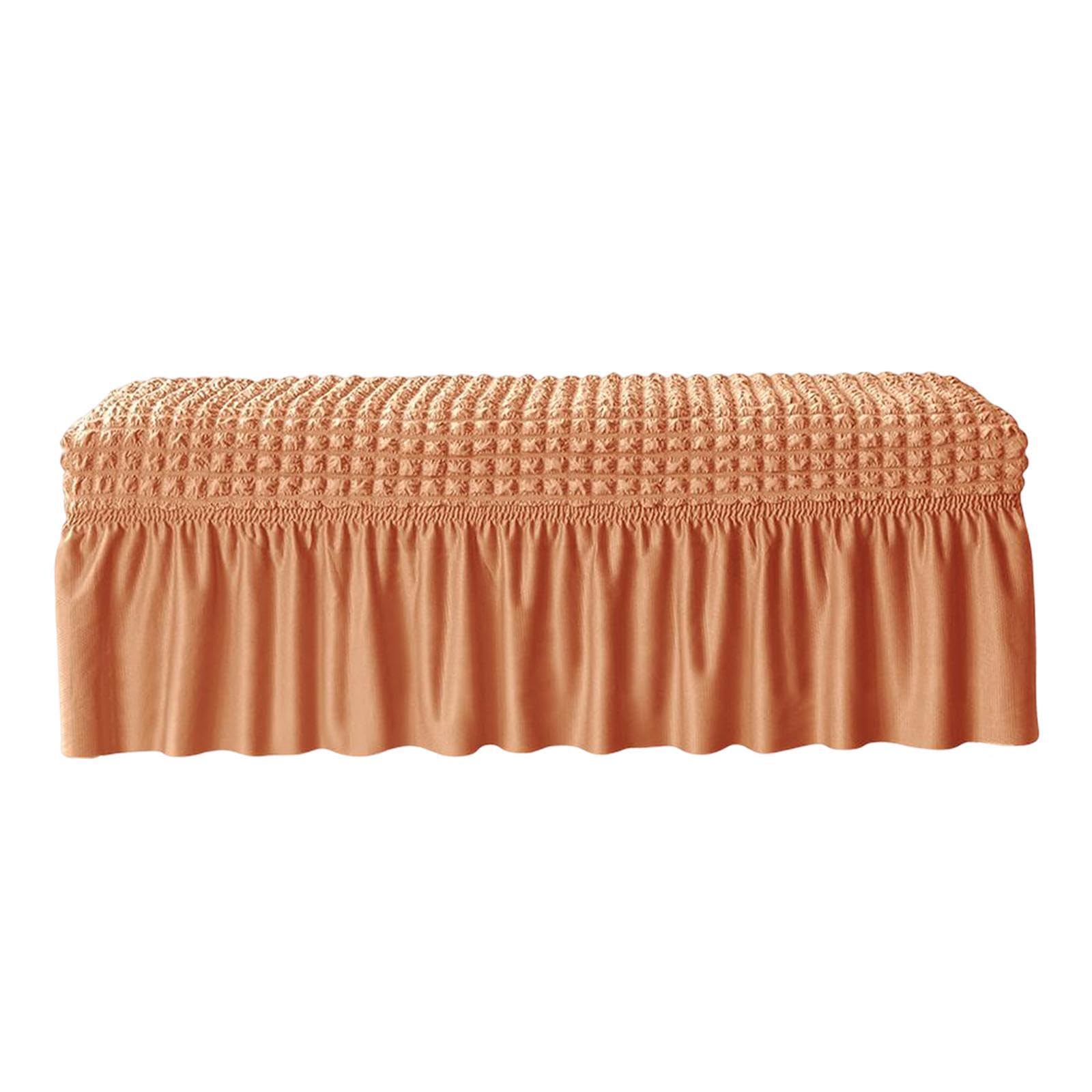 TWISAXC Dining Bench Cover Removable Bench Slipcover Washable For Living Room Protects Against Stains And Spills Elegant Complements Any Decor Stretch Furniture Protector Chair, Orange, 80cm-130cm