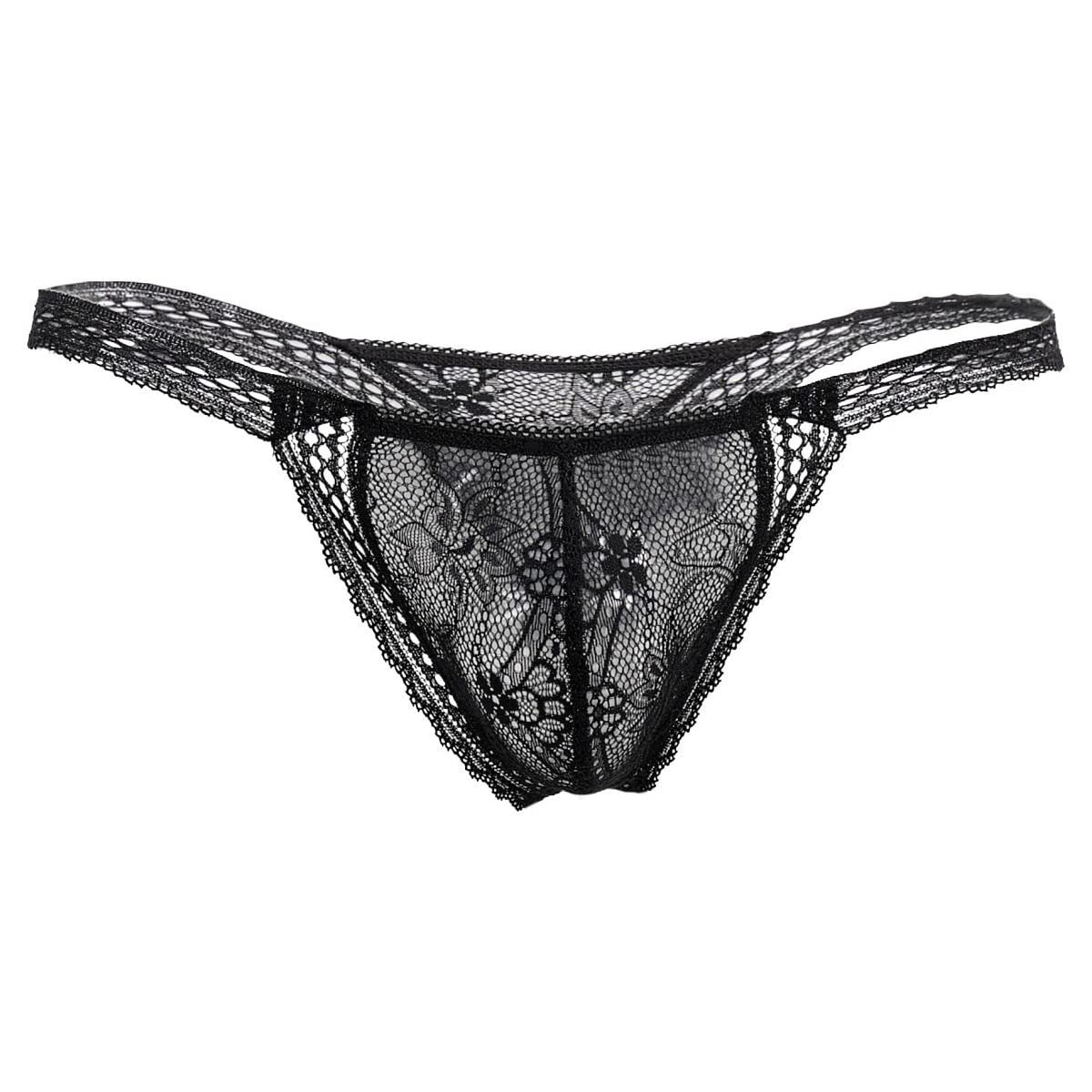 Mens lace Mid Waist Free Size Thong Underwear-picture-53