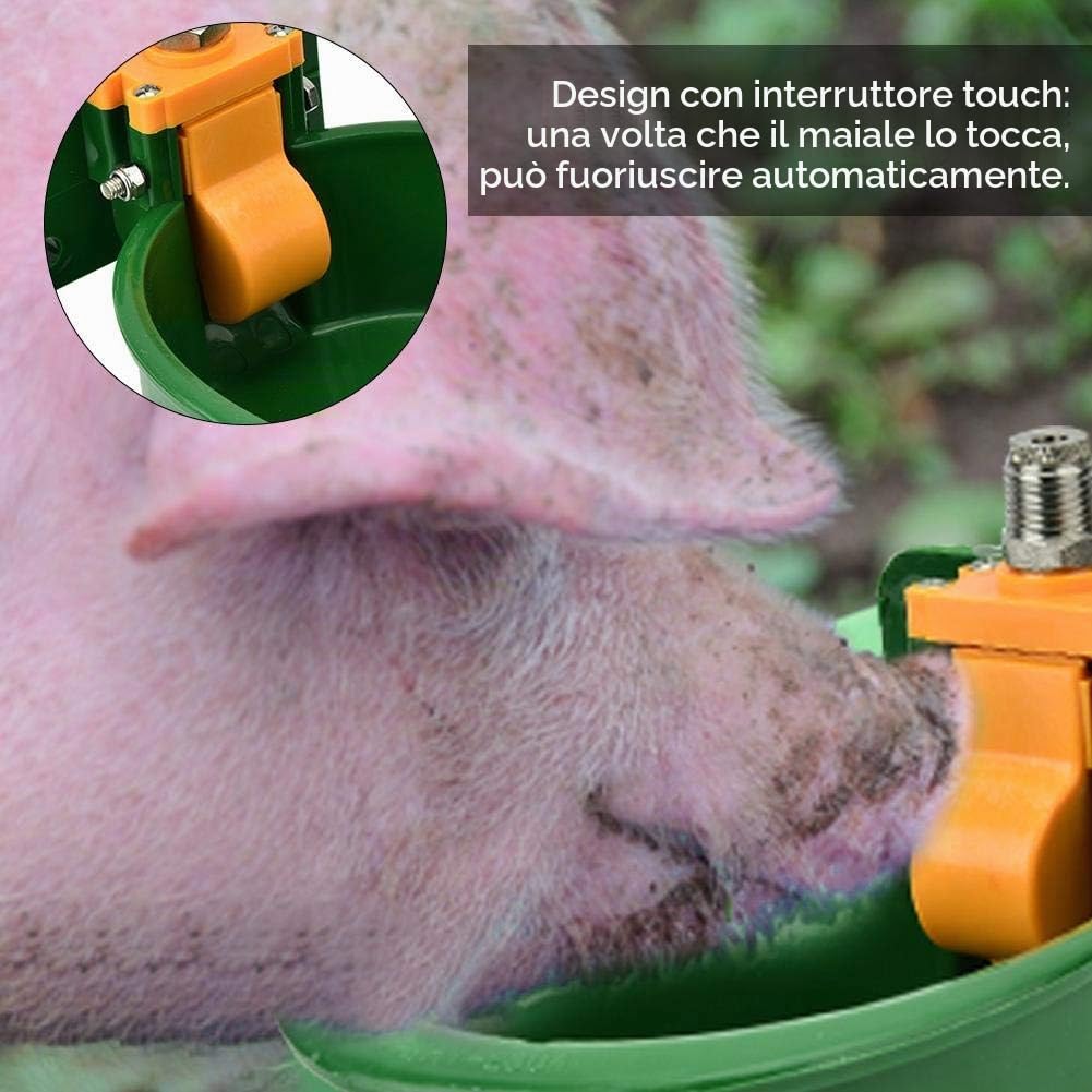 Wakects Abbeveratoio Automatico per Animali Domestici, Plastica, 23 x 16 x 6,5 cm, Verde, per Cani, Gatti, Maiali, Cavalli e Mucche
