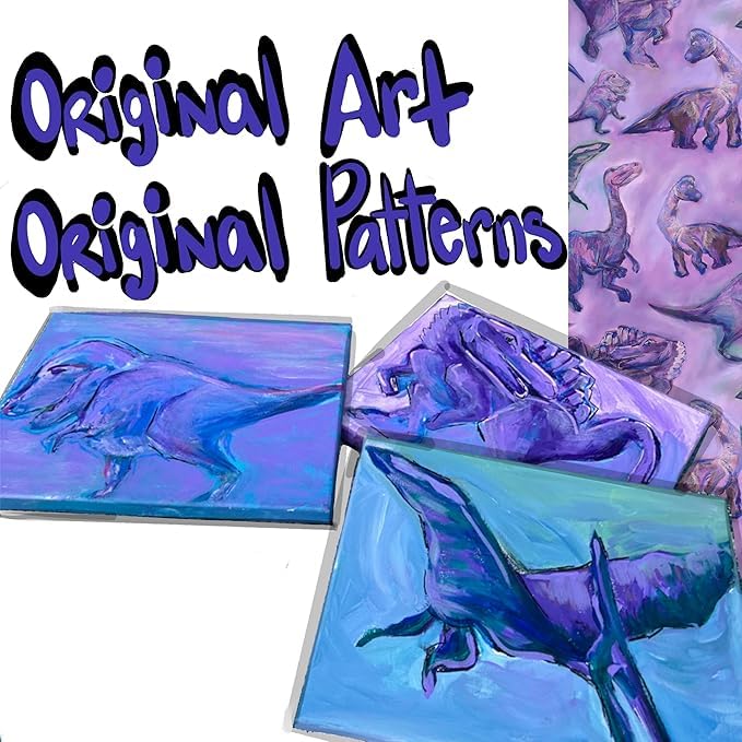 Girls Dinosaur Leggings Original Art Print | Soft & Stretchy Active Playwear | Youth Toddler Size2