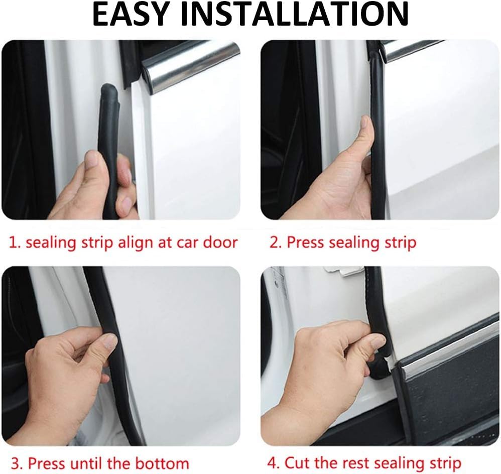 Image of Automotive Door Rubber Seal Strip Trim Seal with Side Bulb for Cars,Trucks, Boats, RVs and Home Applications, Car Door Weather Striping (40Ft)