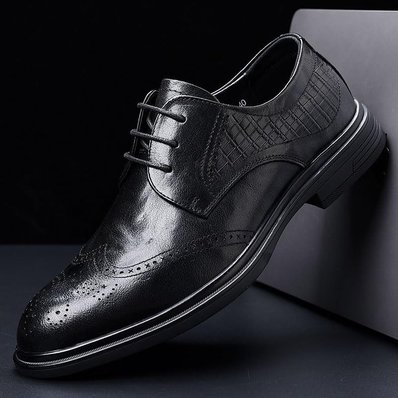 Men's Dress Shoes Casual Business Oxford Derby Leather Shoes Modern Casual Comfort Tuxedo Shoes for Men(8.5)4