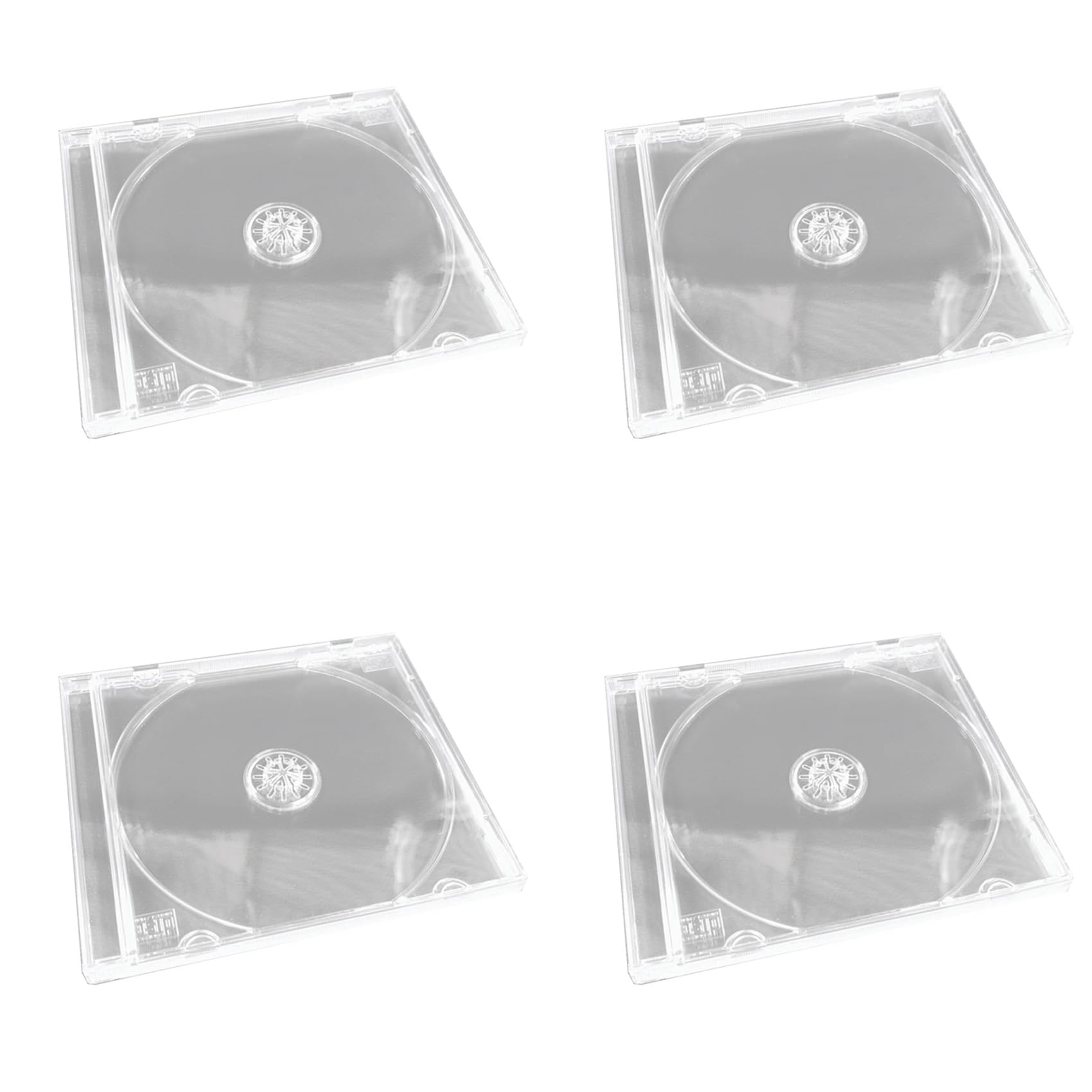 Hndhbfgrt 4X Transparent Plastic CD/DVD Case Single Piece Disc Storage Organizer Album Box for Media Protection