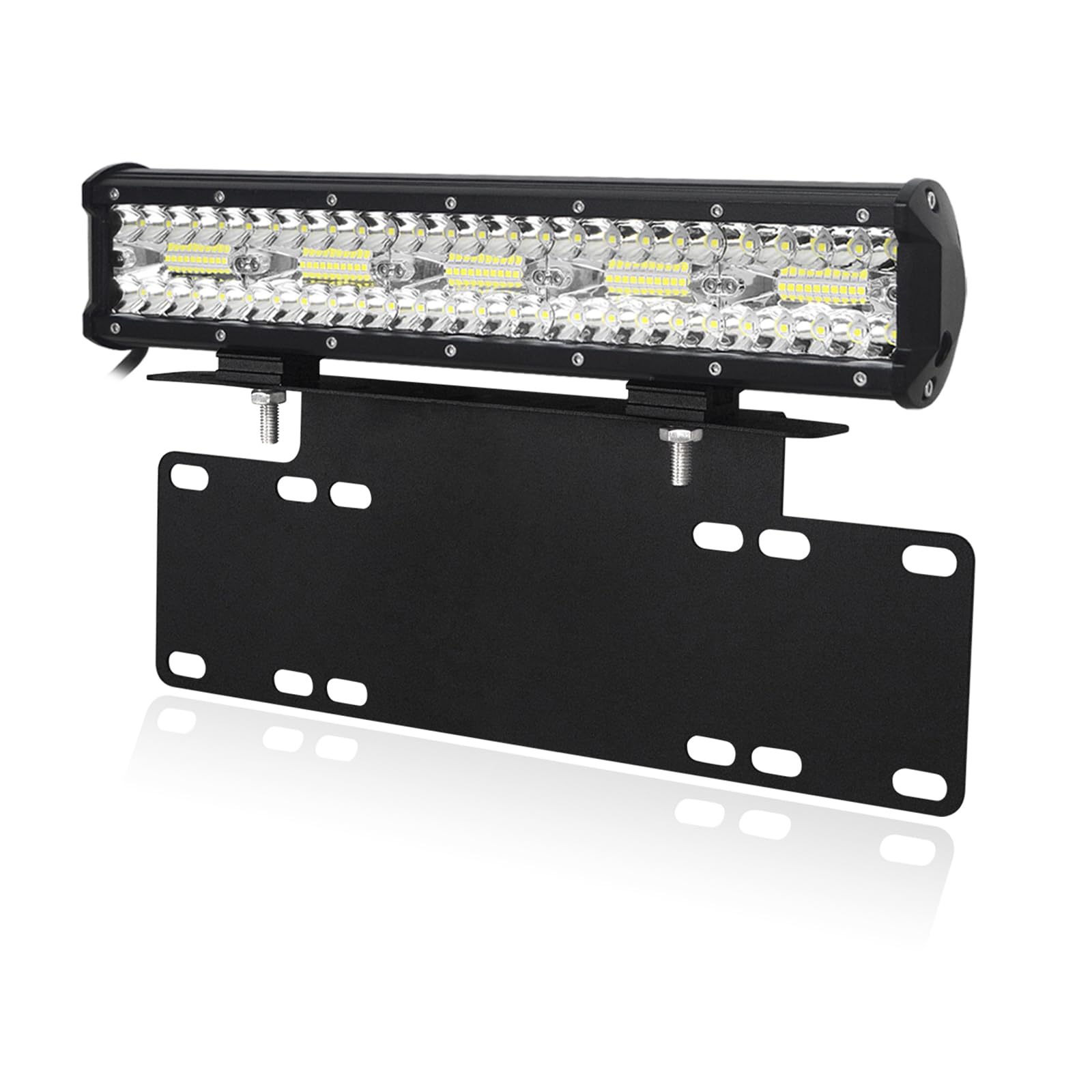 PICAA LED Lichtleiste KFZ, 15 Zoll 300W LED Arbeitsscheinwerfer Lightbar mit Kennzeichenhalter Zusatzscheinwerfer Auto Offroad Beleuchtung 12V 24V
