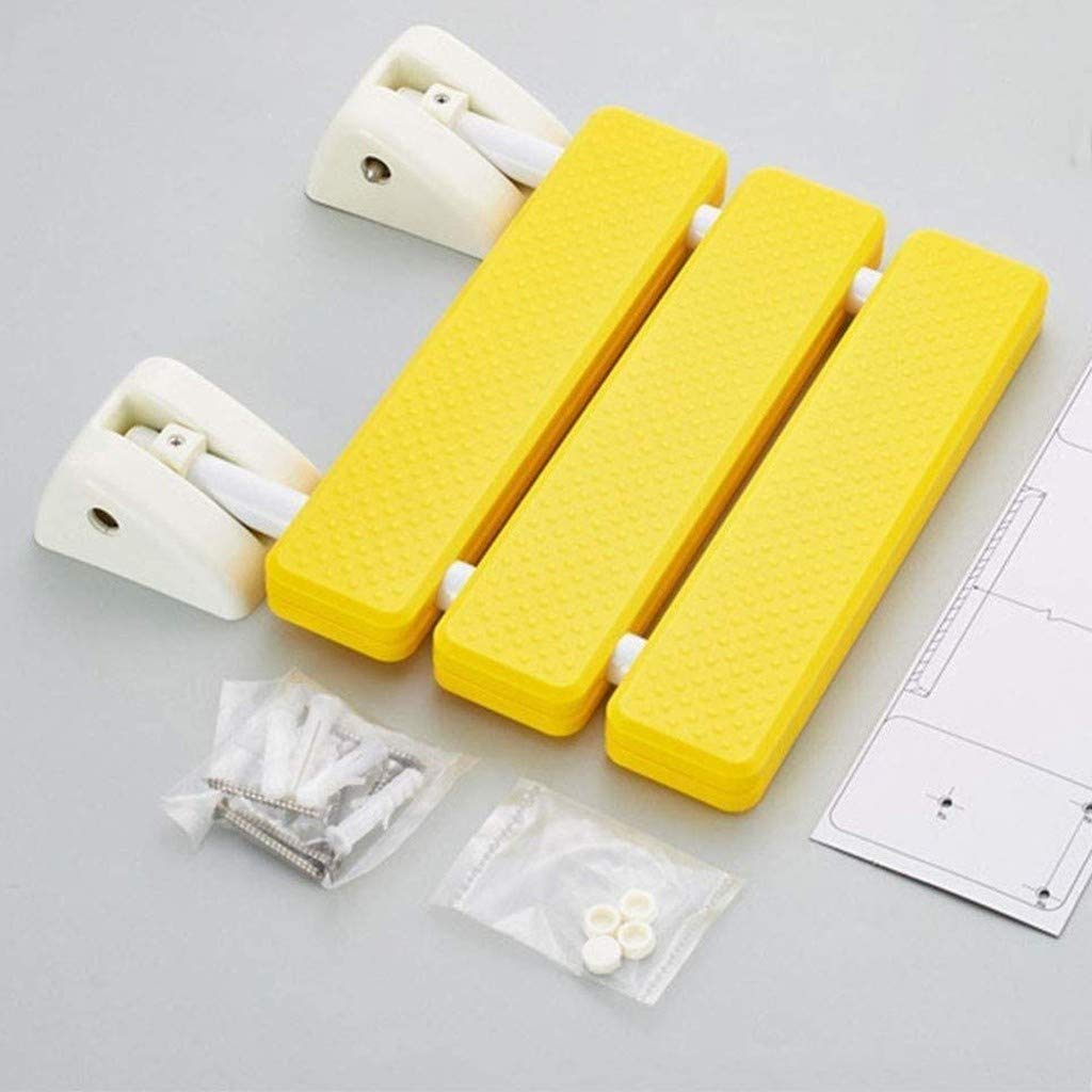 Asiento de Ducha Abatible, Asiento de Ducha de Pared, Asiento de Ducha Abatible Antideslizante para Ancianos, Discapacitados Y Embarazadas, Con Una Carga de 150 Kg Yellow