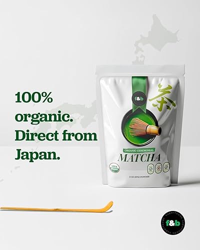 Miniatura 4 de f&b superfoods Polvo de matcha (2.01 oz)  Polvo de té verde matcha japonés auténtico de grado ceremonial orgánico   Cosechado en Japón  para té con