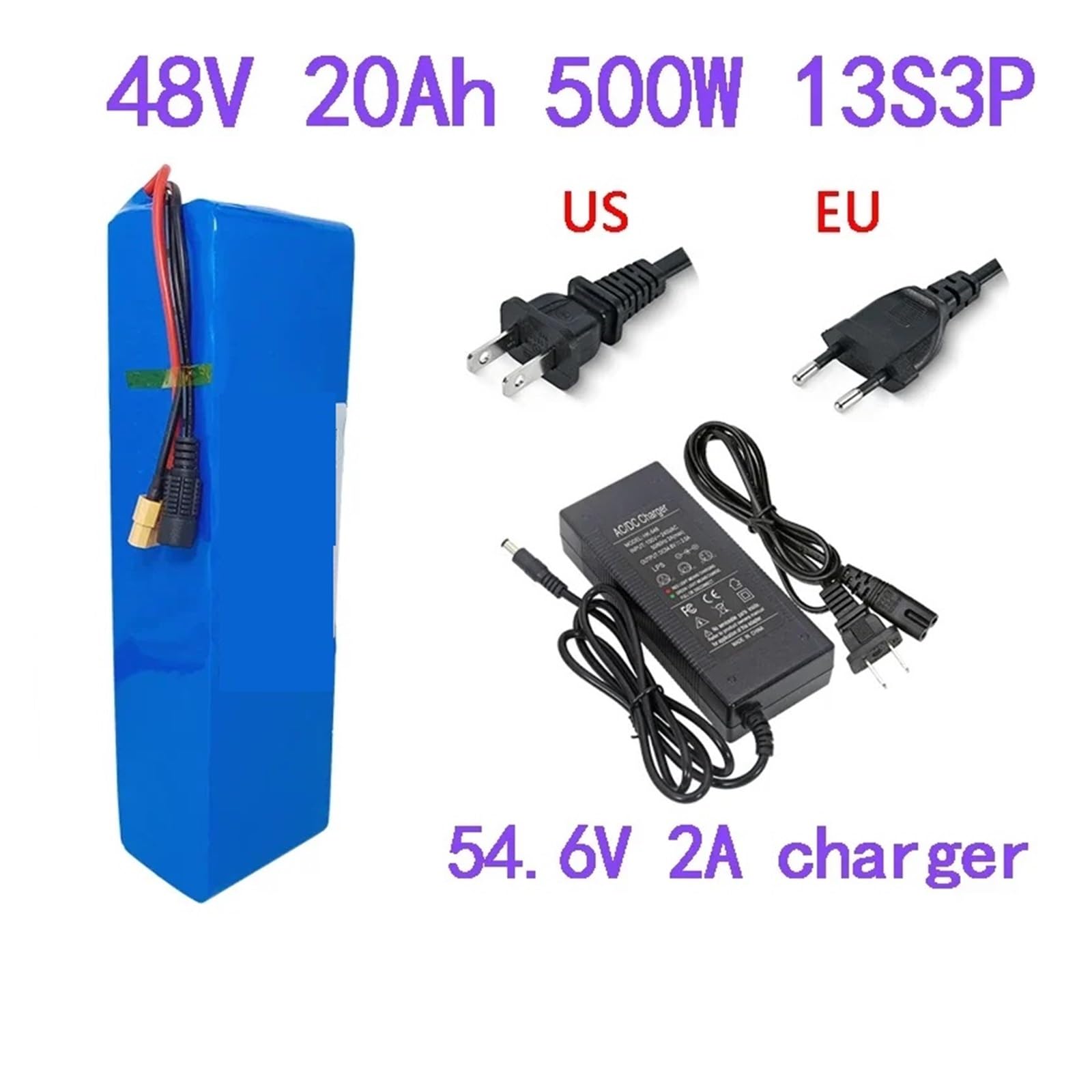 Amazon.co.jp: 電動自転車バッテリー、 48V 20000mAh 500 ワット 13S3P