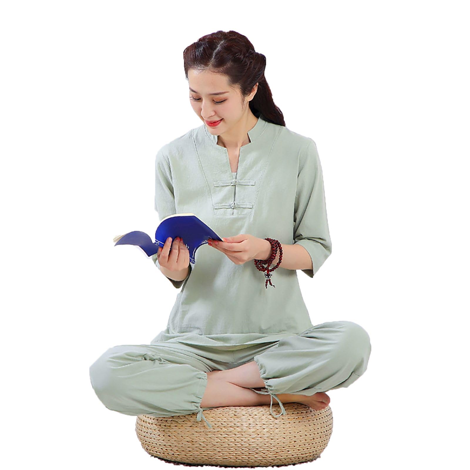 Sukienka Tai Chi Tradycyjne chińskie ubrania do medytacji Tai Chi dla mężczyzn i kobiet, wielokolorowe S-5XL(Roze,XXL)