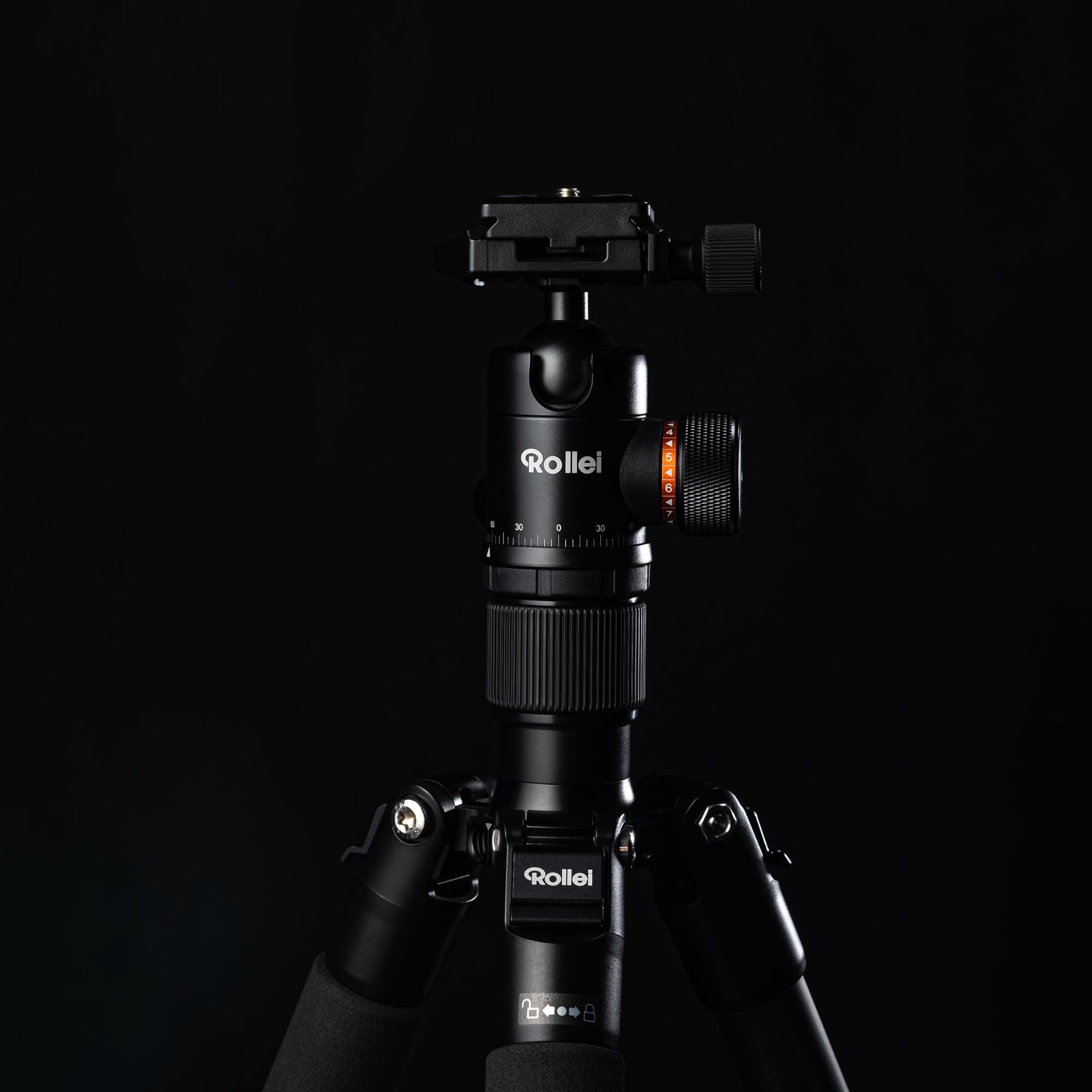 Rollei Statyw węglowy C6i, kompatybilny z Arca Swiss - konwertowalny na monopod - w zestawie panoramiczna głowica kulowa i kolumna centralna redating do makrofotografii - czarny