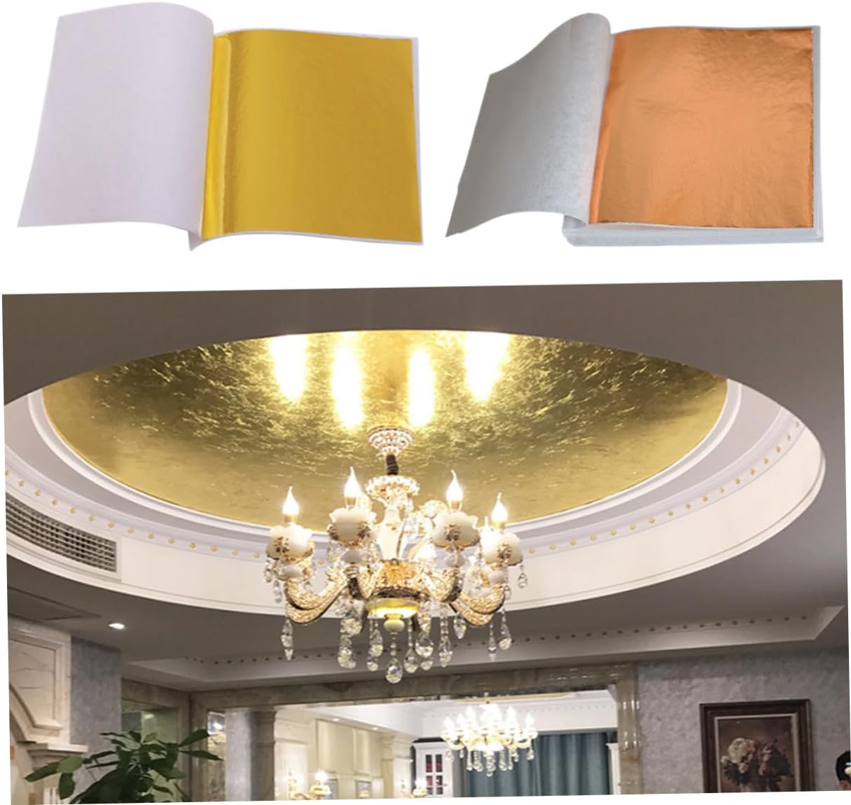 BESPORTBLE 400sheets Imitation Foil Paper for Manicure and Crafts Gold for Gilding Decoration and Art Projects