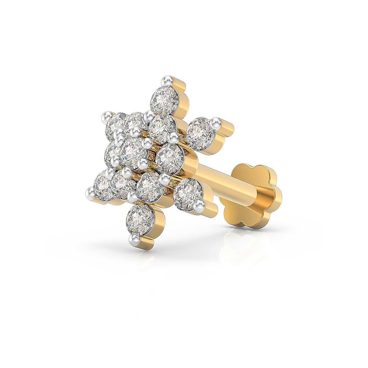 925 Sterling Silver 18K Gold Plated Radiant Orbit Nose Pin for Women and Girls | With Certificate of Authenticity and 925 Stamp-image-9