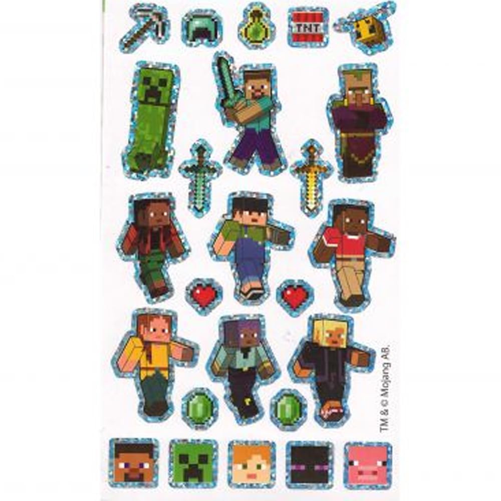 Pyramid International Multi Minecraft (Characters) 25Pc Reuseable Stickers Foil