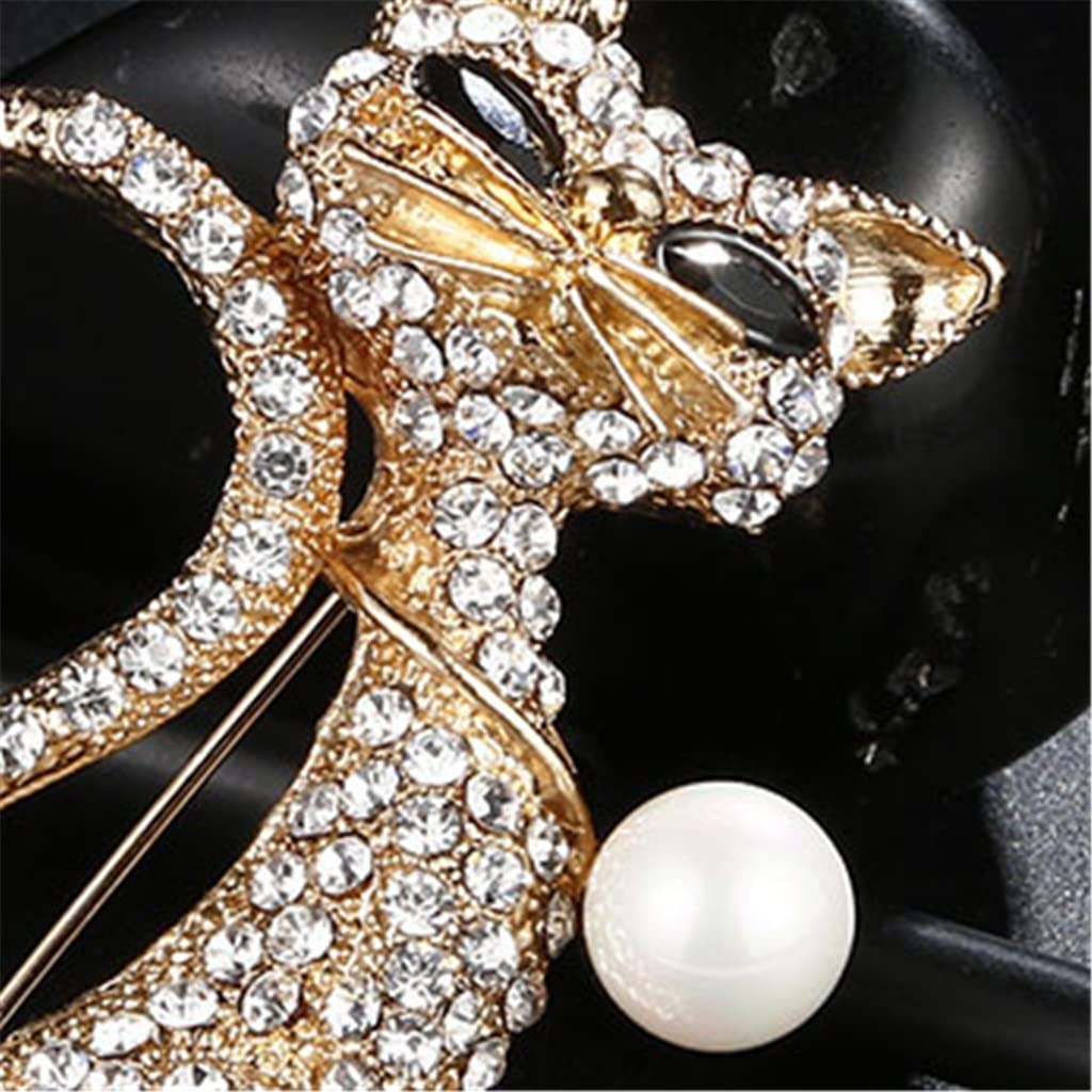 Weibliche Retro Perle Nette Katze Brosche Weibliche Brosche Kleid Pin Mantel Passend