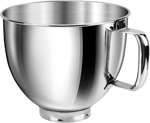 Miniatura 1 de KitchenAid - Tazón mezclador de 5 cuartos para batidoras de pie, acero inoxidable 304 de repuesto para mezclador KitchenAid Classic & Artisan de