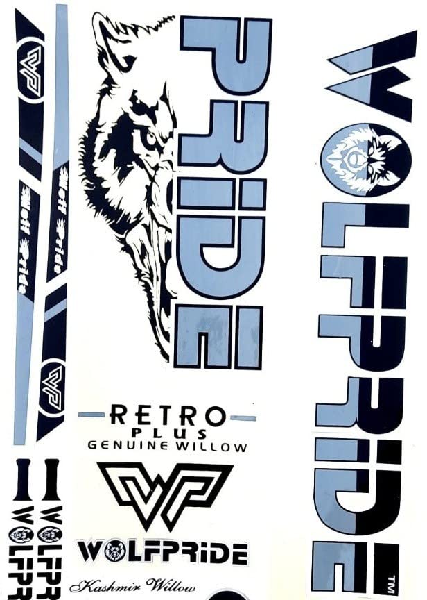 Image of Retro Plus Gray Cricket Bat Sticker