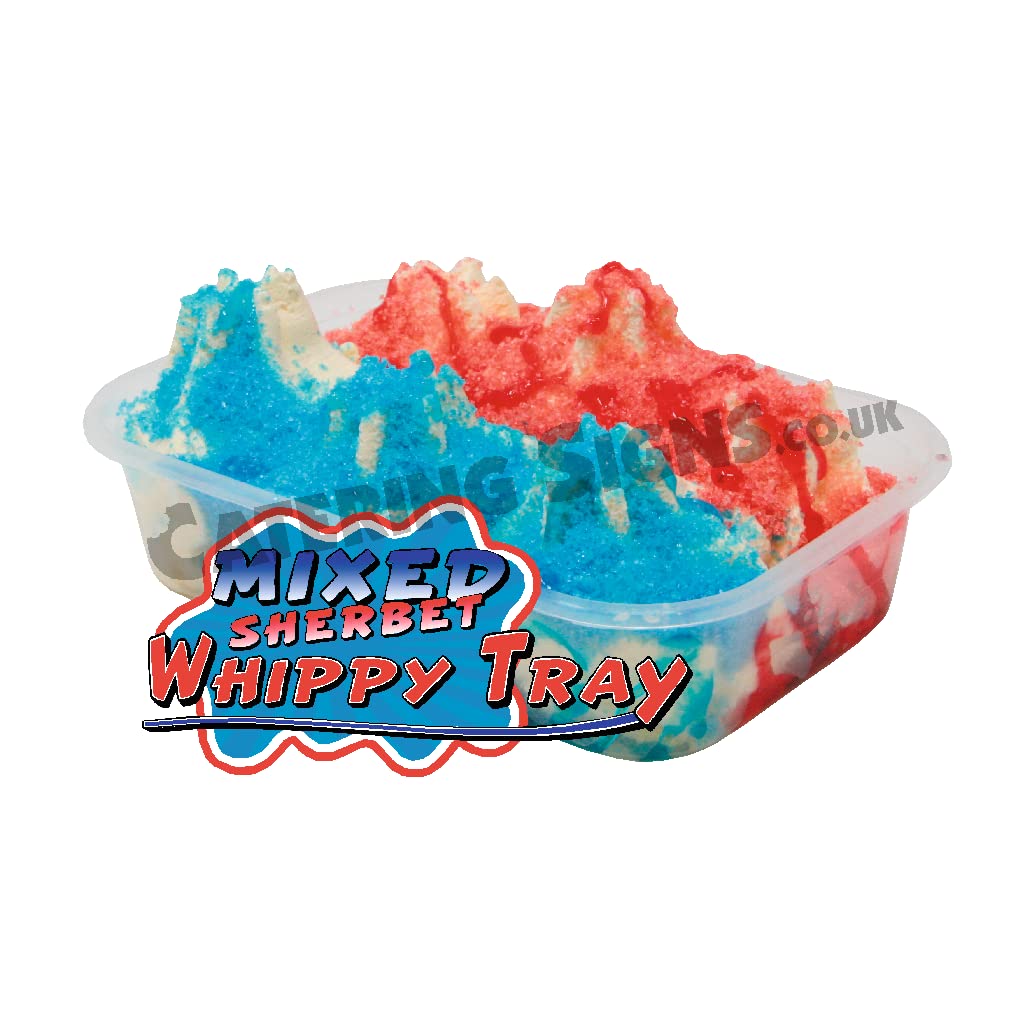 Mixed Sherbet Tray Whippy Ice Cream Sticker - Catering Van Trailer Die Cut Decal