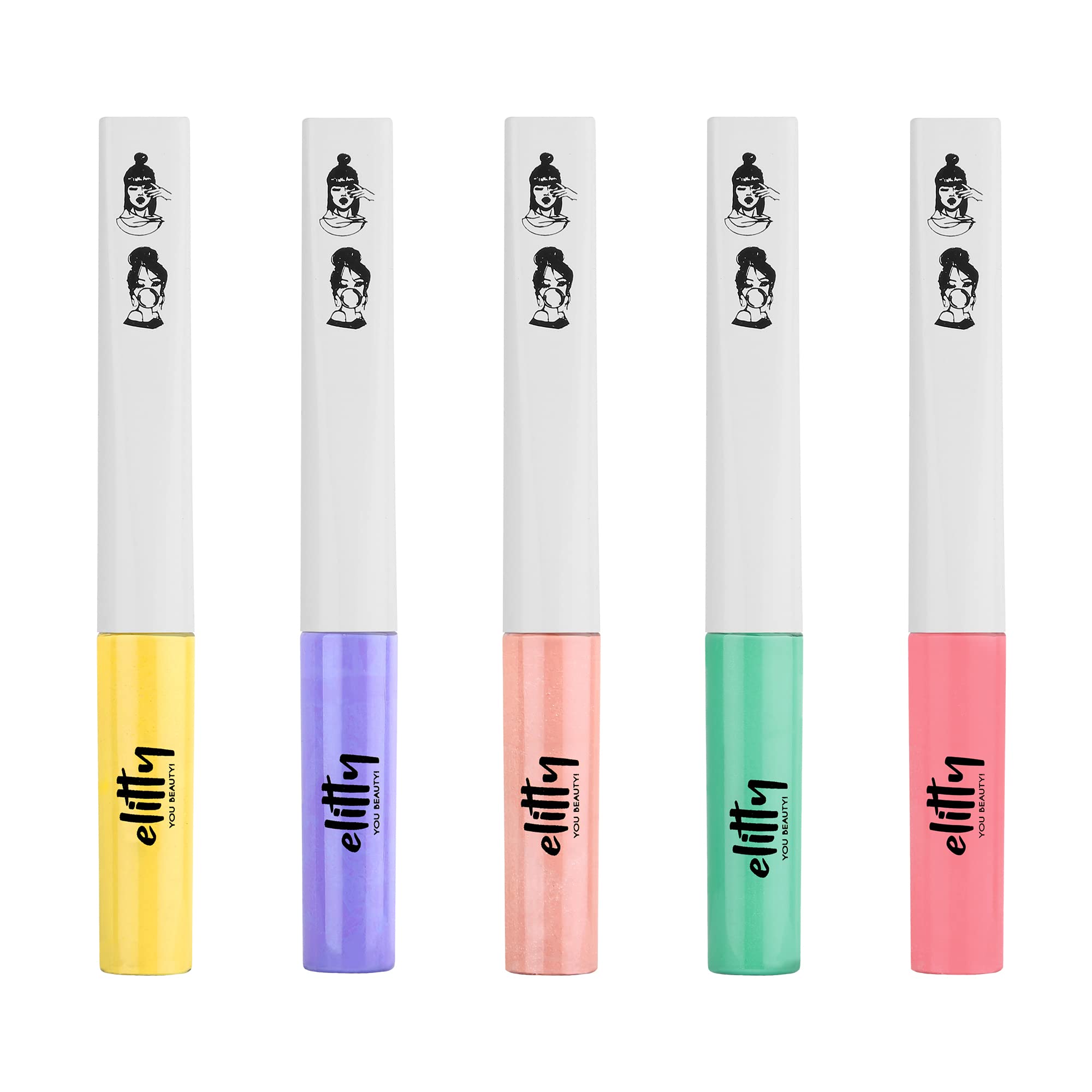 Elitty Eye Gotta Feeling - Anti- Hero Combo for women (Lilac Dreams, Fading Love, High Maintenance,Honeycomb, Crossbow) Infused with Vit E| Smudgeproof| Waterproof| Long Lasting| Vegan & Cruelty Free