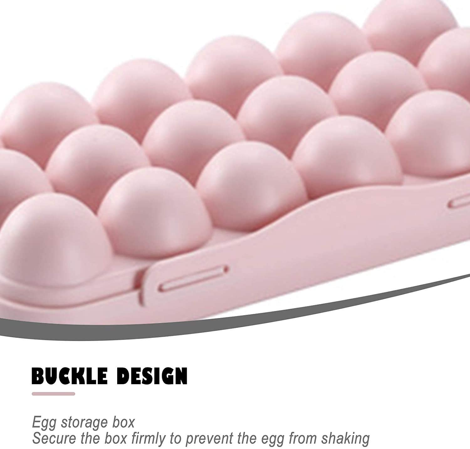 HAKKU Plastic for Fridge Egg Holder for Fridge/Freezer, Stackable Egg Tray With Lid, Egg Storage Box Carrier, BPA-Free Fridge Organizer 18 Grid Eggs (Pink, MIN 2 Quantity) 1