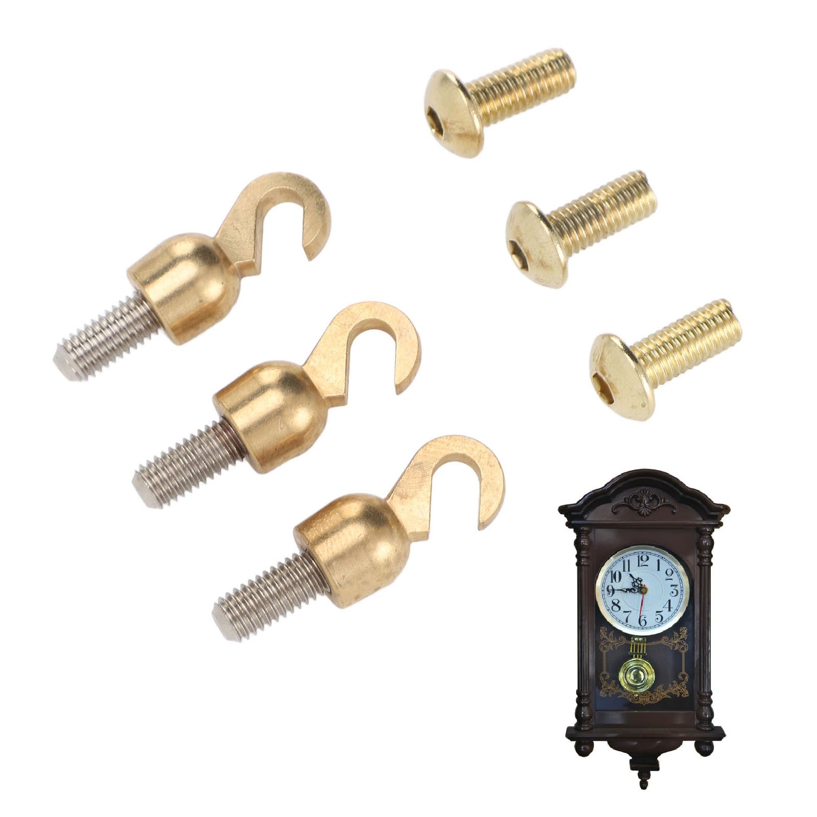 Amazon.com: Grandfather Clock Parts 3 Sets Brass Shell Open Hook