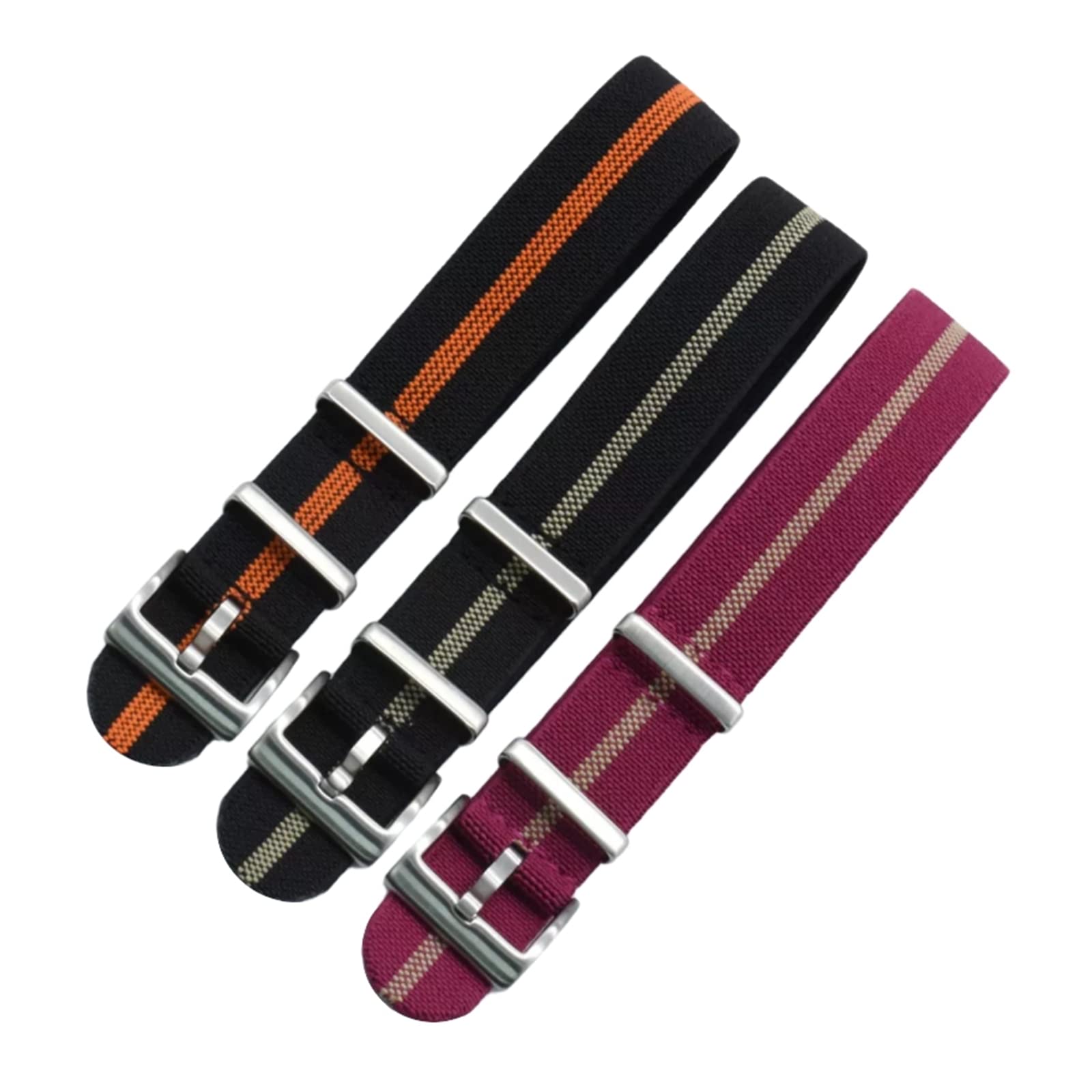Bracelet de Montre en Cuir, Bracelet de Montre Rechange en Nylon élastique Parachute Militaire français 20 mm/22 mm, Accessoire hypoallergénique