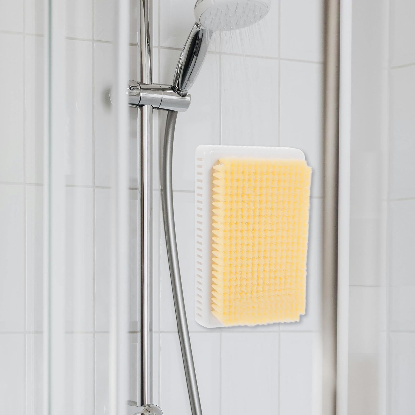 Almohadilla de Masaje para Baño Beige Diseño Multifuncional y Adhesivo para Pared, Cepillo Exfoliante para Espalda y Cuerpo Adecuado para Ducha
