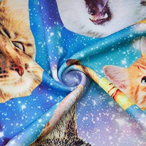 RAISEVERN Unisex Short Sleeve Taco Cat 3D Printed Cool Crew Neck Galaxy T-Shirt Pizza Pie Funny Tees Top for Men Women