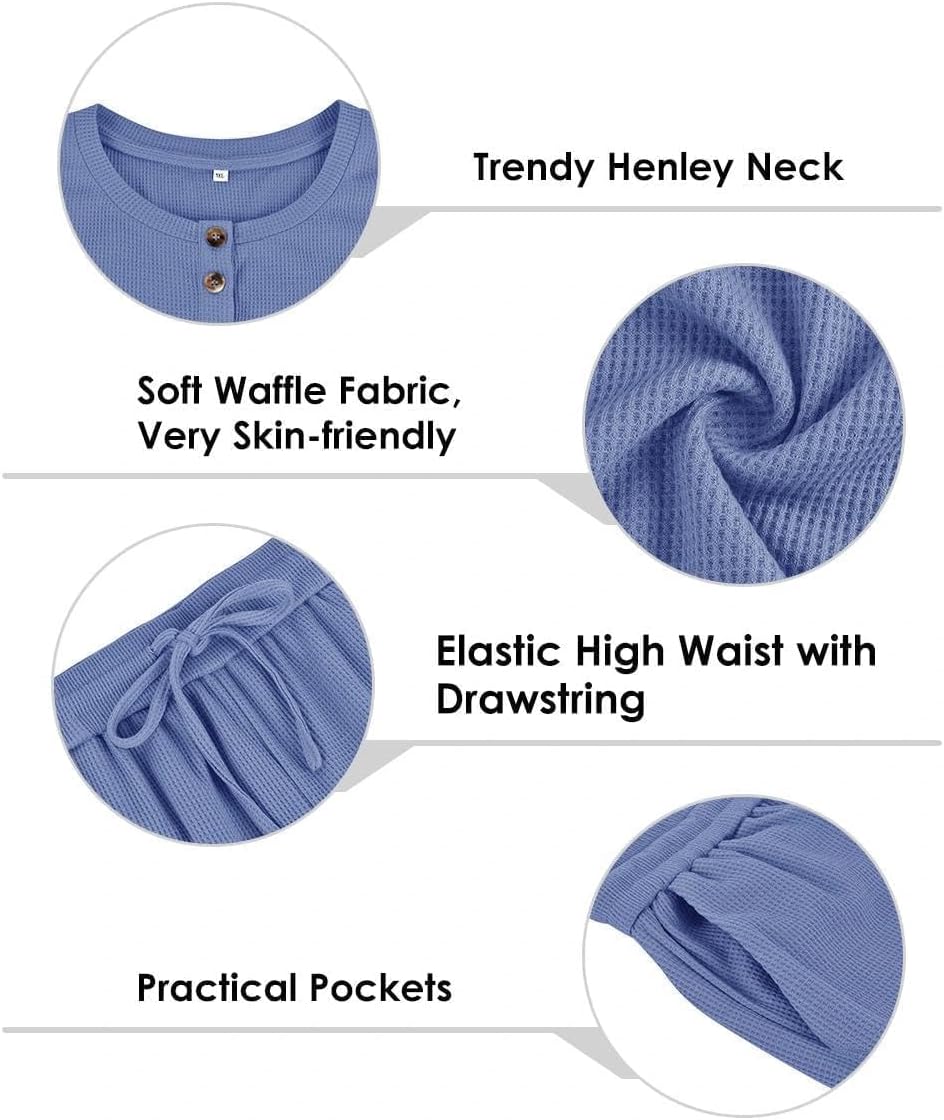 TIYOMI Plus Size 2 Piece Waffle Outfits For Women Top & Wide Leg Pants XL-5XL - Image 5