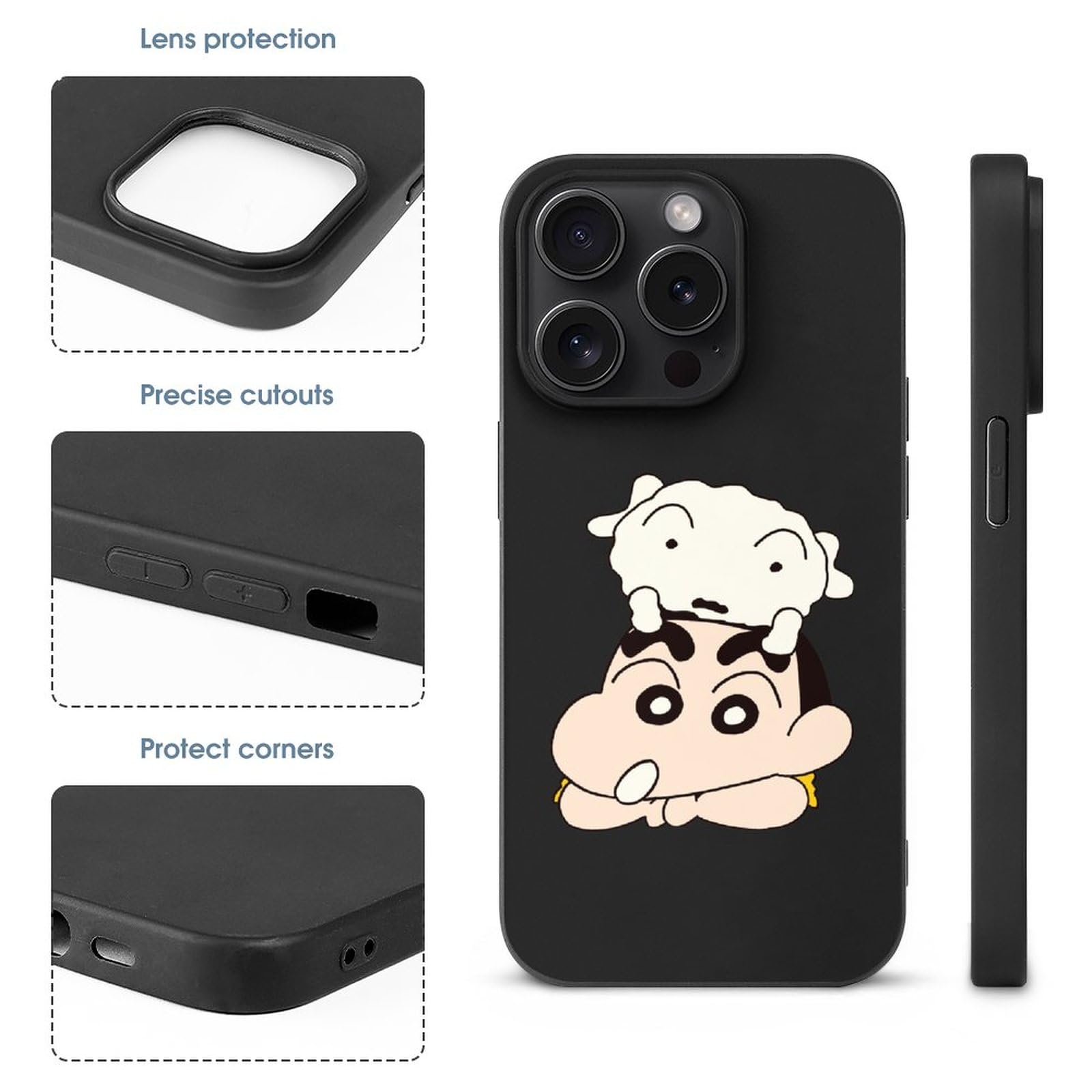 【しろちゃん】iPhone 15 pro 2/2 Amazon.co.jp: iPhone 15 Proケース クレヨンしんちゃん シロ