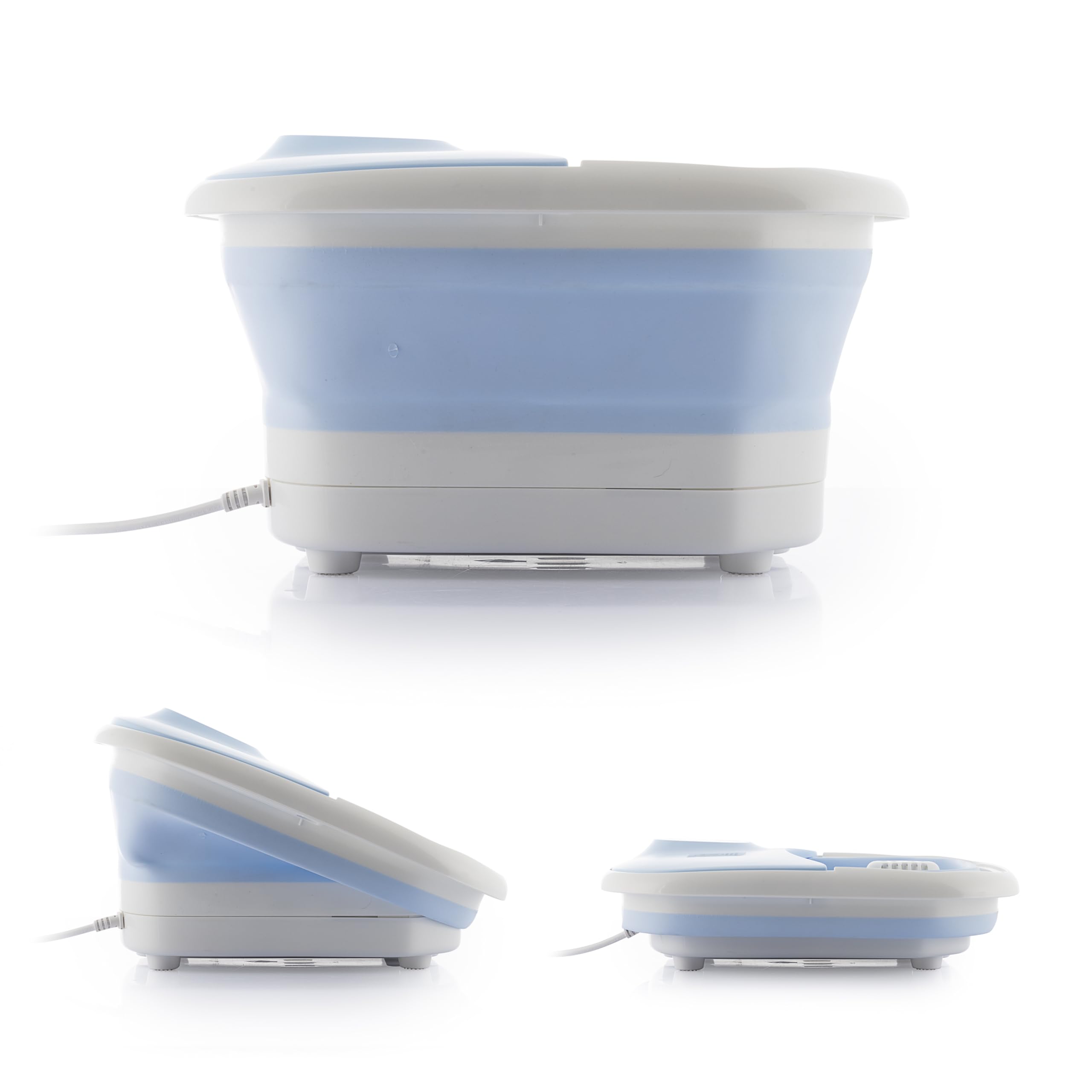 InnovaGoods® Spa para Pies Plegable 10 Litros, masajeador de pies burbujas con vibración y calentador agua por infrarrojos, 10 rodillos, puntos de presión sensación de alivio, descanso, relajación.