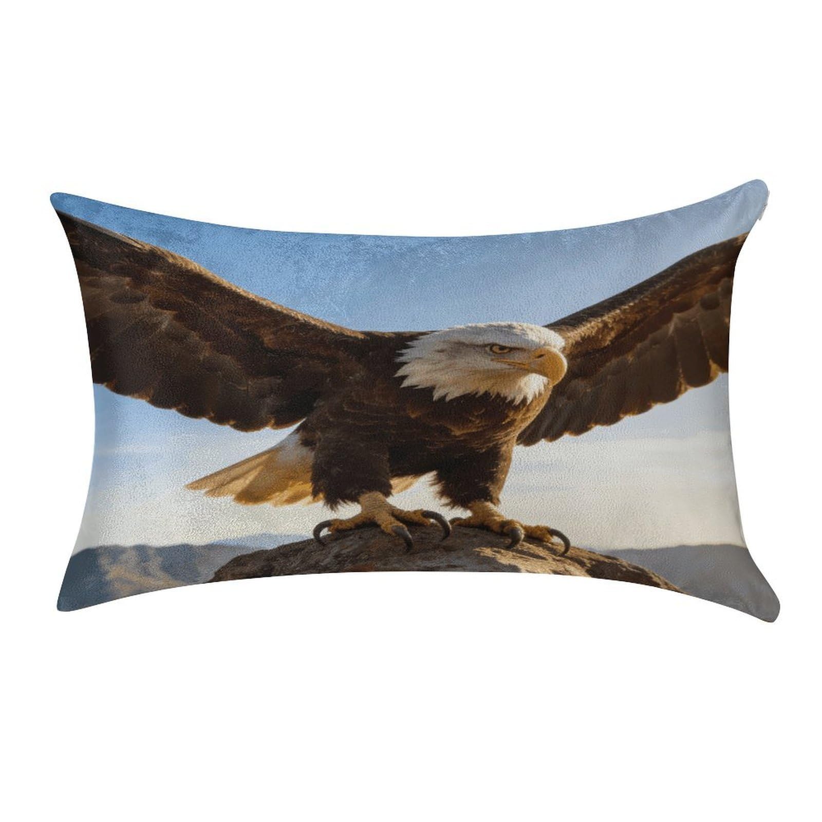 Fodpand Style Fierce Eagle And National Flag Pillowcase,Elegant Designed Home Decor,Velvet Pillowcase,Soft And Cozy,Pillow Case Cover With Hidden Zipper For Bedroom, Sofa, Couch