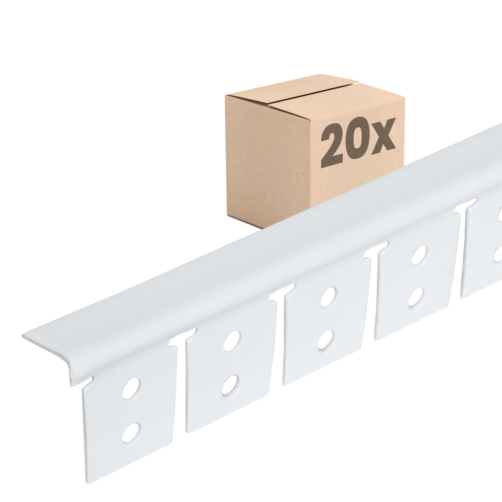 PROTEKTOR 20x Abschlussprofil 3768 - Kantenschutz Profil 300cm | Profil für Trockenbau aus Hart-PVC für Rundbögen aus Gipskartonplatten