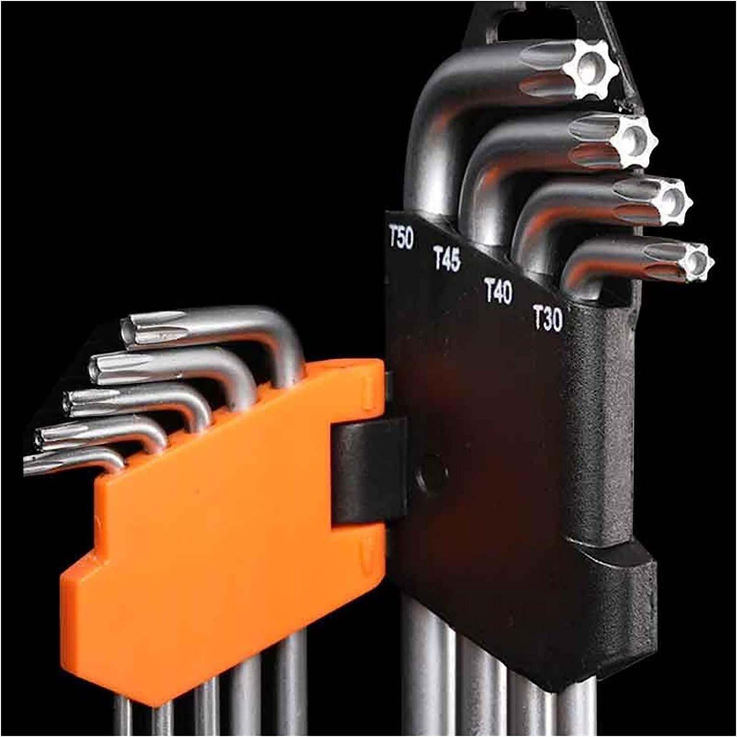 Llave hexagonal, 9 piezas Tuercas de tornillo en forma de L Llaves Bola Hexágono Torx Herramientas de reparación Juego de llaves Allen Llave hexagonal Llave ajustable Llaves portátiles(Silver)