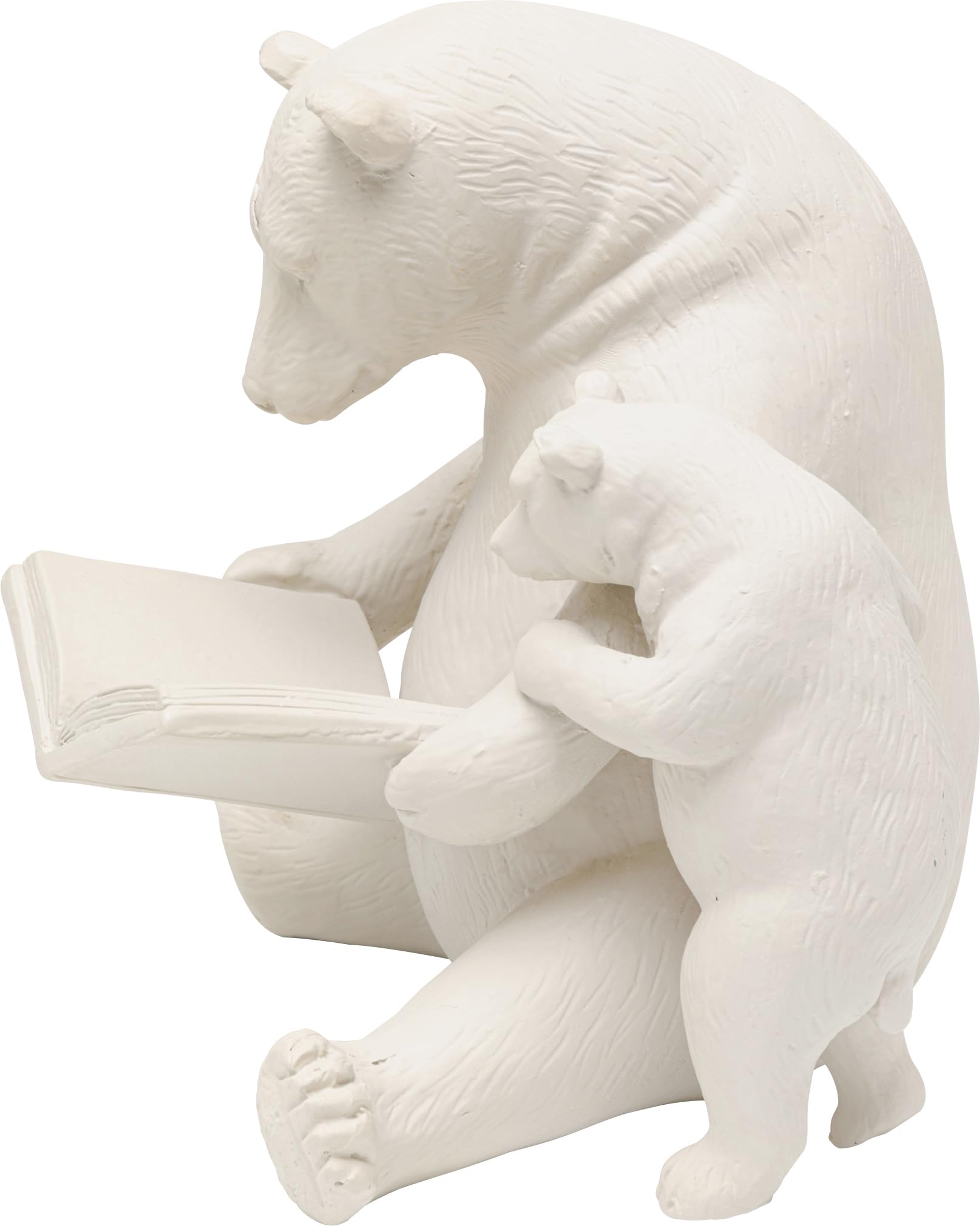 Kare Figurine décorative Design Reading Bears - Grège - Accessoire de Maison - Motif Ours - Fait à la Main - 18 x 20 x 16 cm (H x l x P)