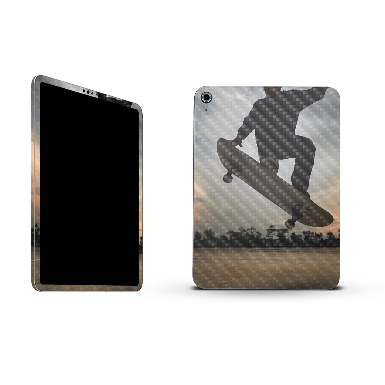 MightySkins Carbon Fiber Skin Compatible with Apple iPad 10.9" 10th Gen (2022) Full Wrap Kit - Ollie | Protective, Durable Textured Carbon Fiber Finish | Easy to Apply | Made in The USA