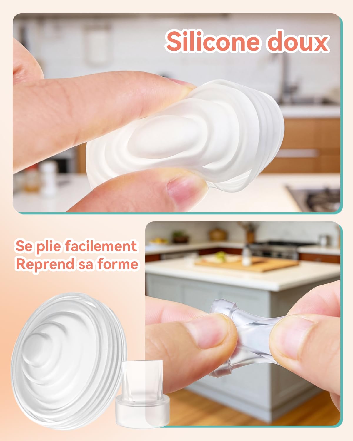 Clapet Anti-Retour Diaphragme Silicone Pièces Rechange Compatible Tire-Lait Momcozy M5 - Lot de 6