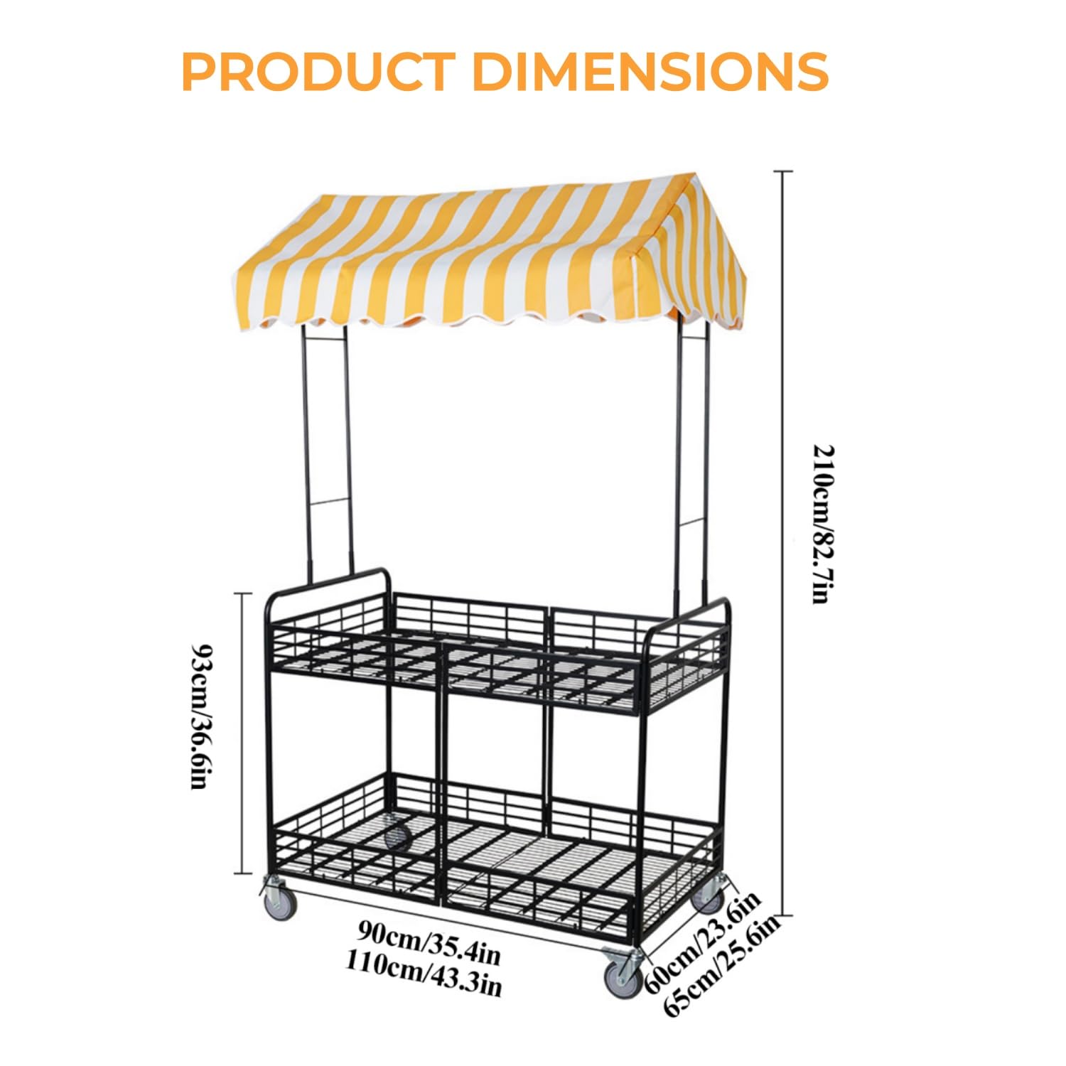 Przenośne składane stoisko dla sprzedawców ulicznych z baldachimem i kółkami, mobilny wózek ekspozycyjny do przekąsek i napojów na świeżym powietrzu, wszechstronny kiosk z automatami