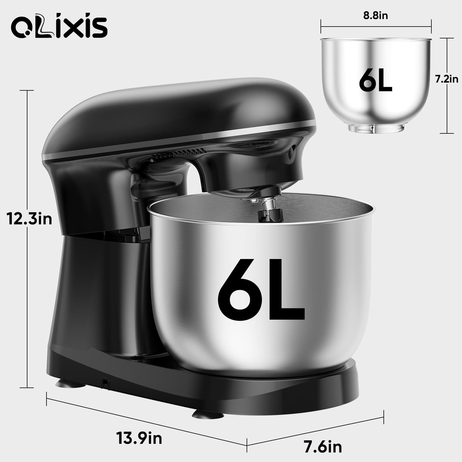 OLIXIS 4.2 Qt Stand Mixer, 10-Speed Tilt-Head Electric Mixer for Baking view 8