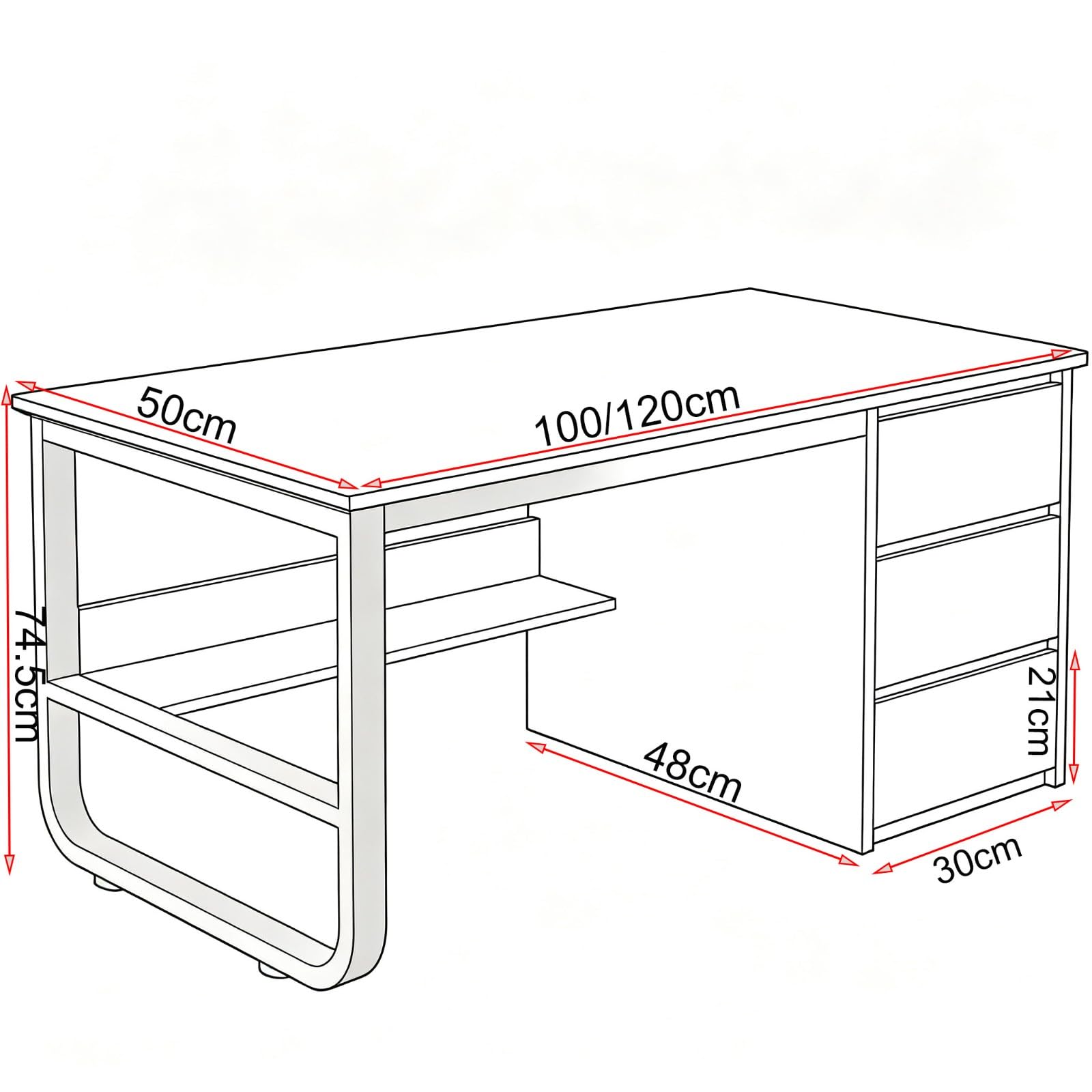 Tavolo Da Scrivania Ufficio Tavolo Da Computer Per Postazione Di Lavoro Tavolo Da Studio Piccolo Per Ufficio Domestico Soggiorno Camera Da Letto Assemblaggio Semplice Metallo Industriale 100cm