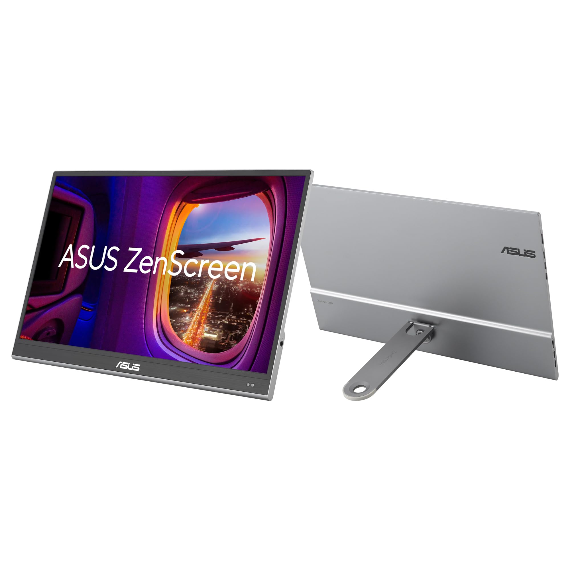 ASUS ZenScreen OLED MQ16AHE - 16-inch FHD (1920x1080) Portable Monitor, OLED, 100% DCI-P3, 1ms, HDR-10, USB Type-C, Mini HDMI, 360° Support, Anti-Flicker, Low Light Blue Energy Label