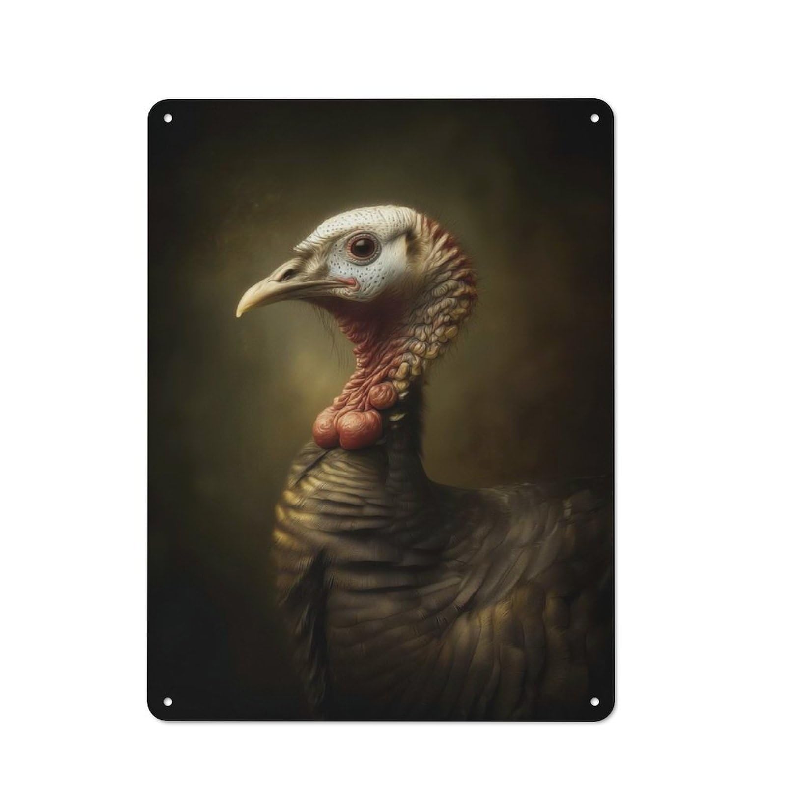 For Hobby Room Or Studio, Portrait of A Turkey Retro-style Tin Sign 40x30cm, for Room Styling Across Hobby Rooms And Studios