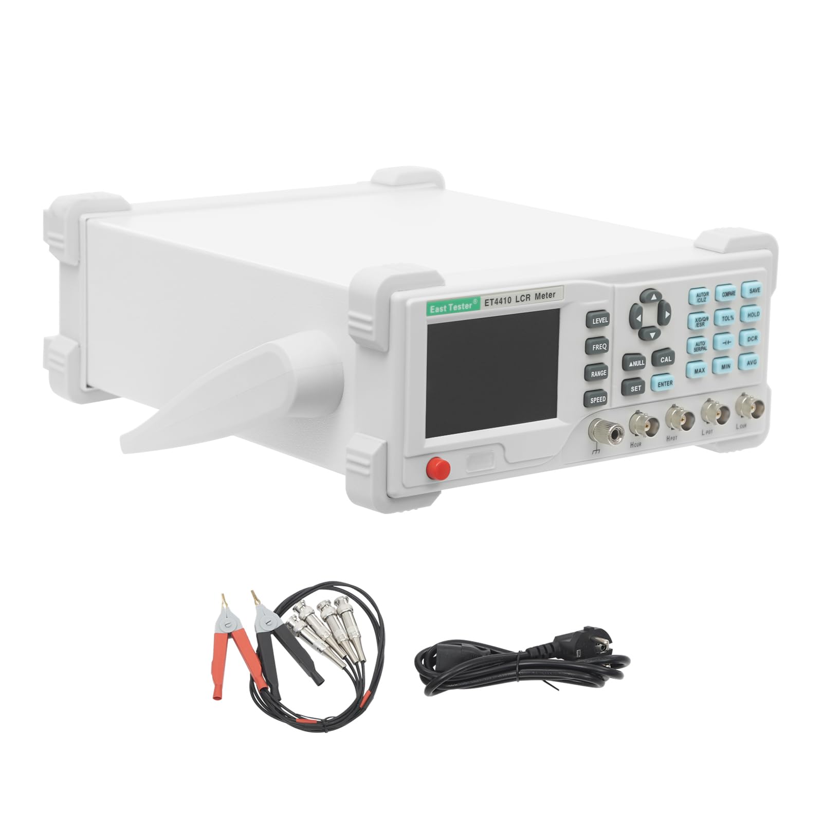 LCR Messgerät, 100W 3,5'' Kapazitätsmessgerät mit 2 Prüfklemmen und LCD-Display, Verstellbare Induktivitätsmessgerät für Elektronische Bauteile, Tester Tools
