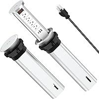 Vista 9 de Toma de corriente desplegable para encimera con PD 20W USB C, salida empotrada de encimera, 4 salidas de CA, 3 puertos USB y cargador inalámbrico