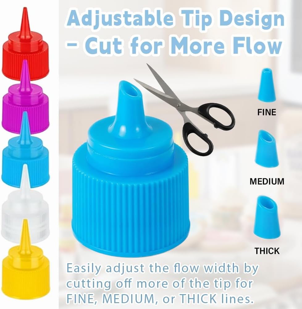 10Pcs Icing Squeeze Bottles 30ml 60ml for Cake Decorating Baking