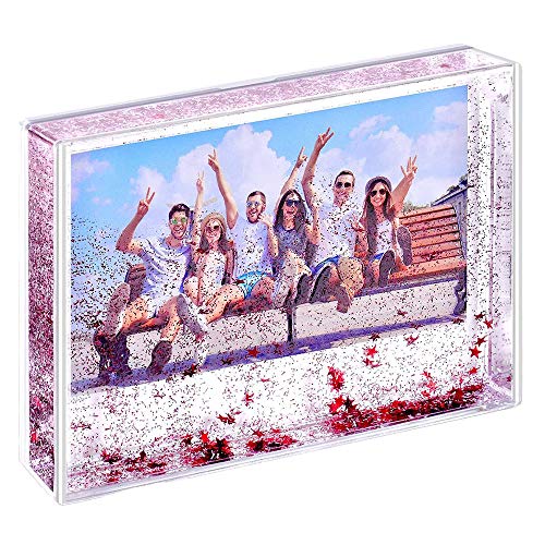 Glitter Picture Frame Cute Liquid Acrylic Photo Frames for Family Friends Couples Gifts, Mount for 4x6 inch (10x15 cm) Picture