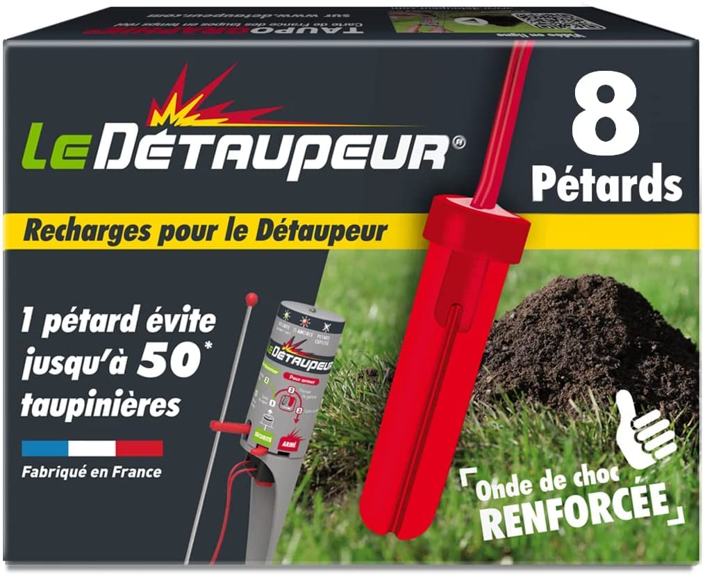 Kit Anti-Taupes DETAUPEUR - Piège Pyrotechnique Efficace Contre Taupes Et Rats Taupiers