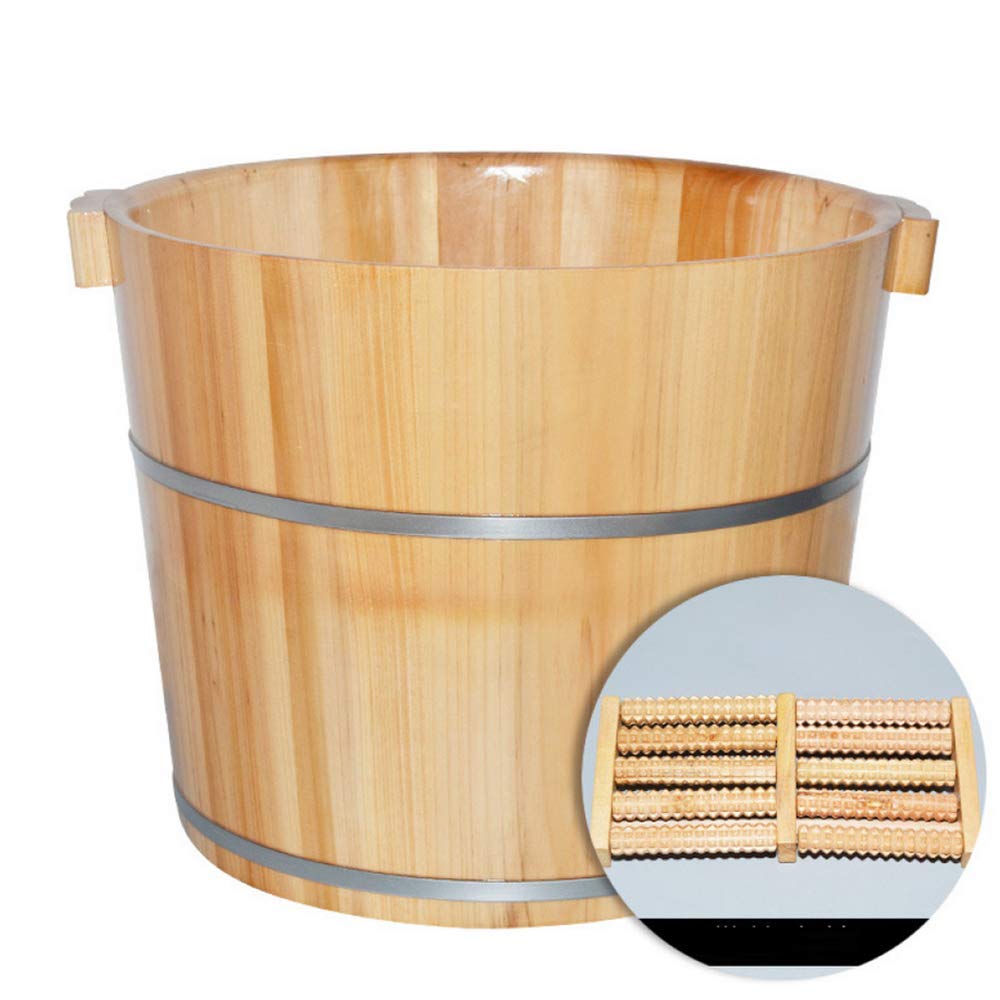 Pedicure Basin Fumigation Barrel Fir Foot Bath Barrel With Lid Adult Thickening Wooden Foot Tup Beauty And (Color : C) زواج