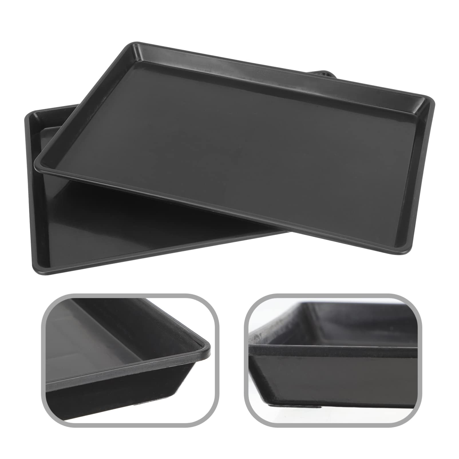 Vassoio Per Gabbia Cane 2 Pezzi in Plastica Nero 17X13 Pollici Resistente Antiperdite Facile Da Pulire Per Uso Domestico