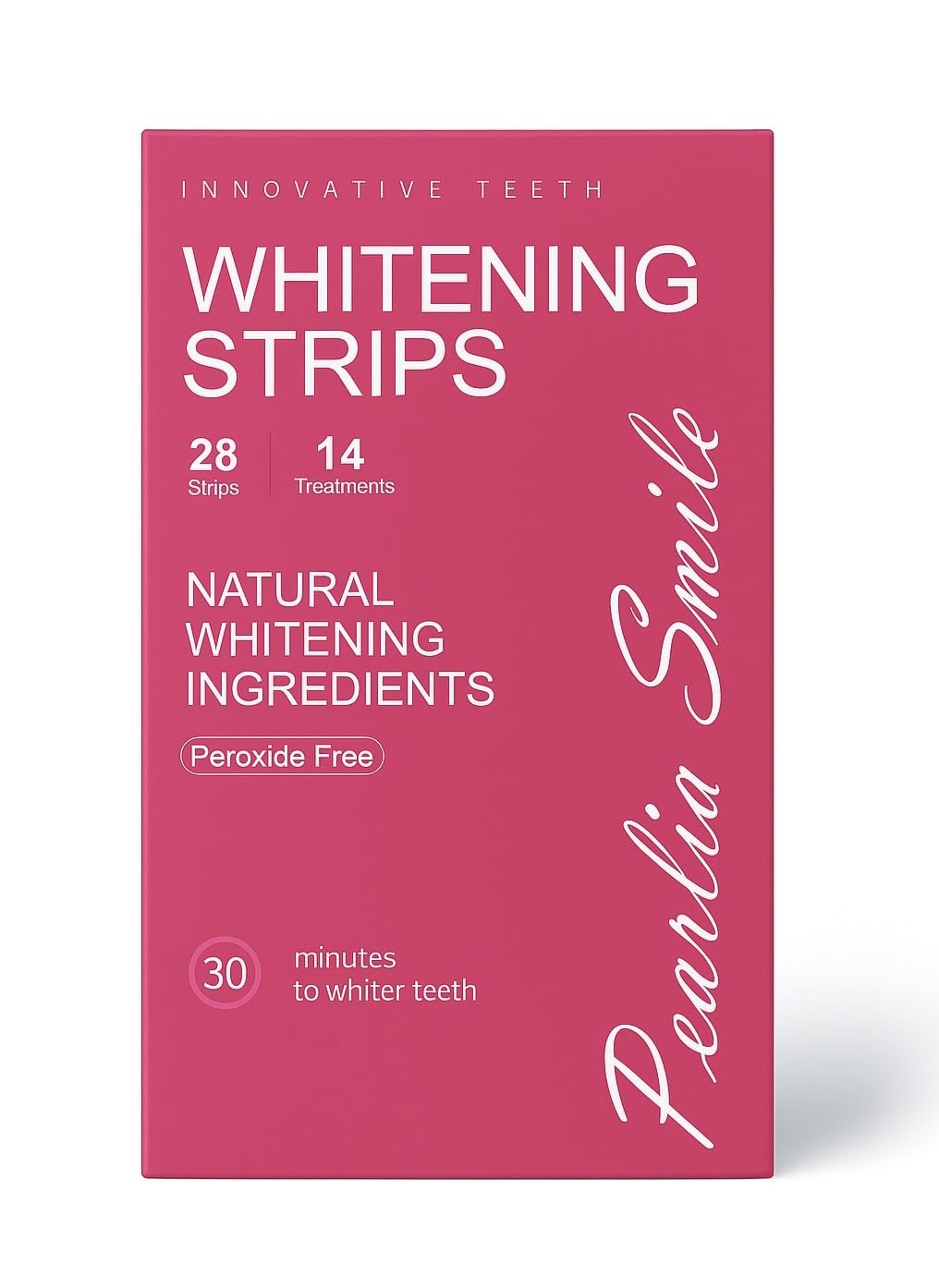 Pearlia Smile Whitening Strips Natural Teeth Whitening Peroxide-Free 28 Strips 14 Treatments
